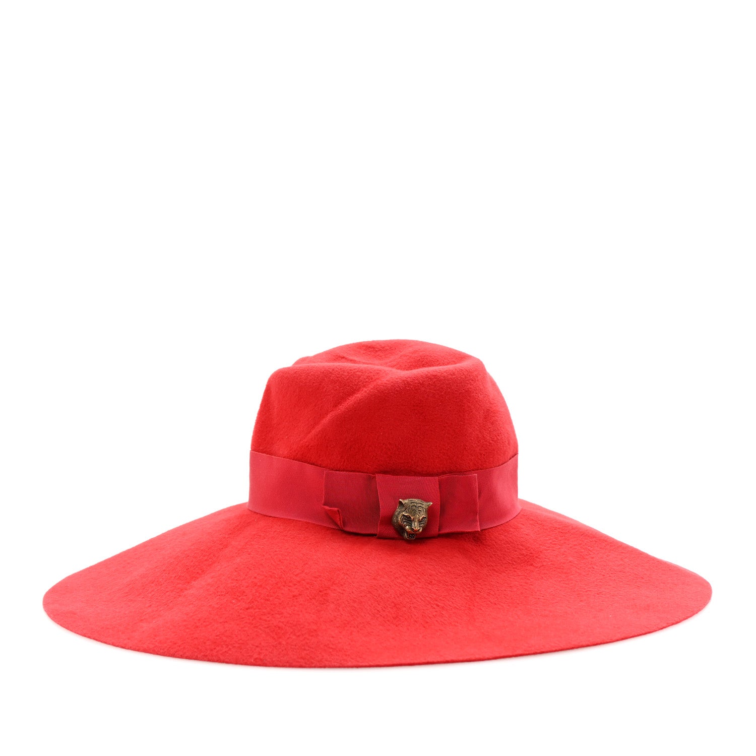 Felt Wide Brim Hat M 57 Red