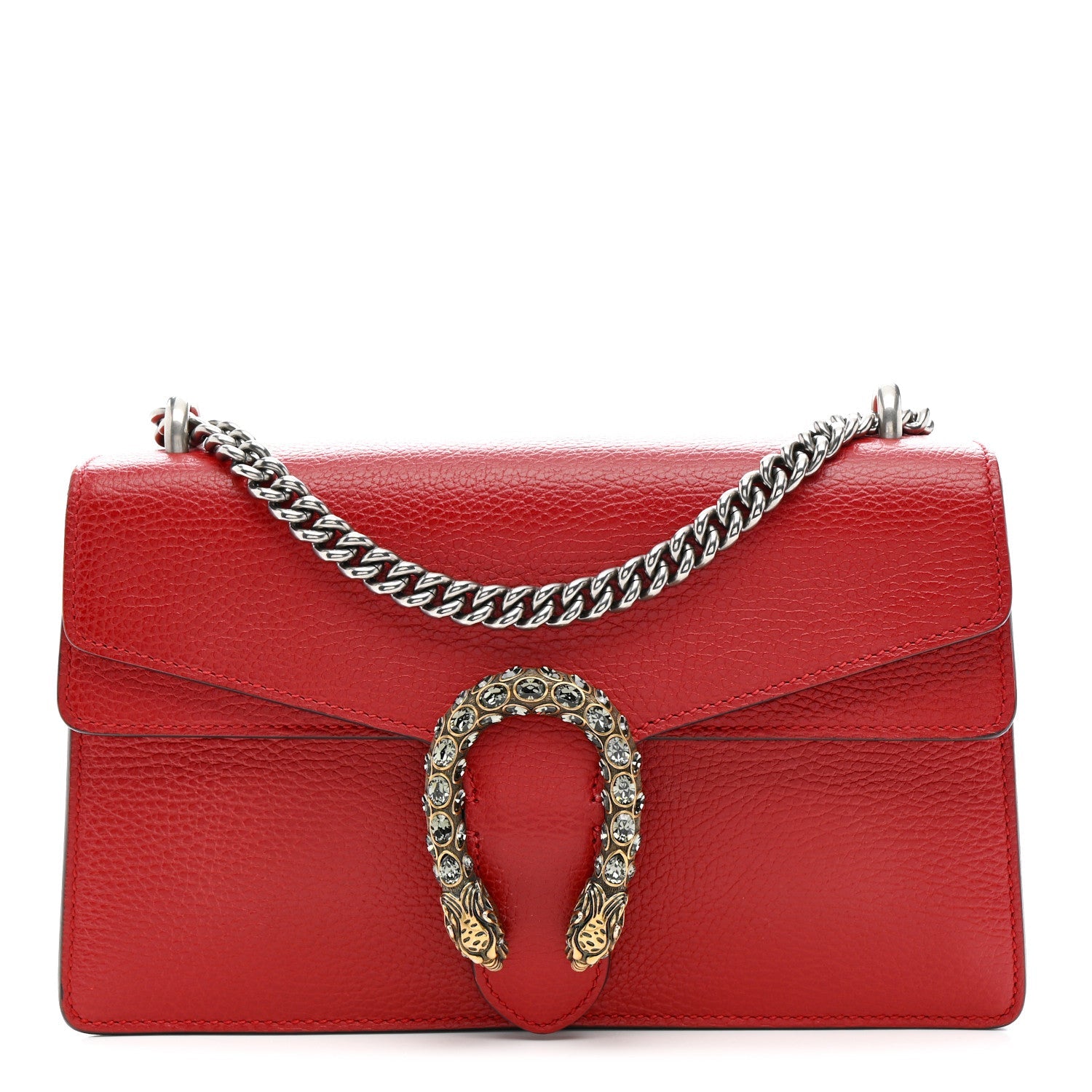 Dollar Calfskin Swarovski Crystal Small Dionysus Shoulder Bag Hibiscus Red