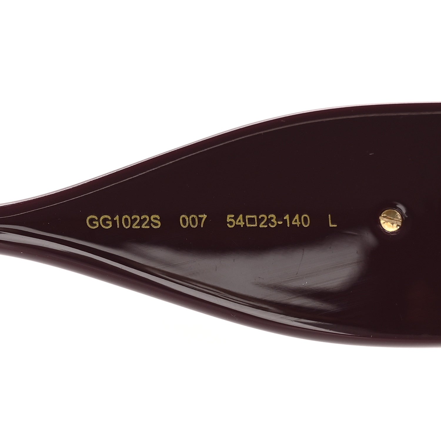 Acetate Rectangular Frame Chain Sunglasses GG1022S Burgundy
