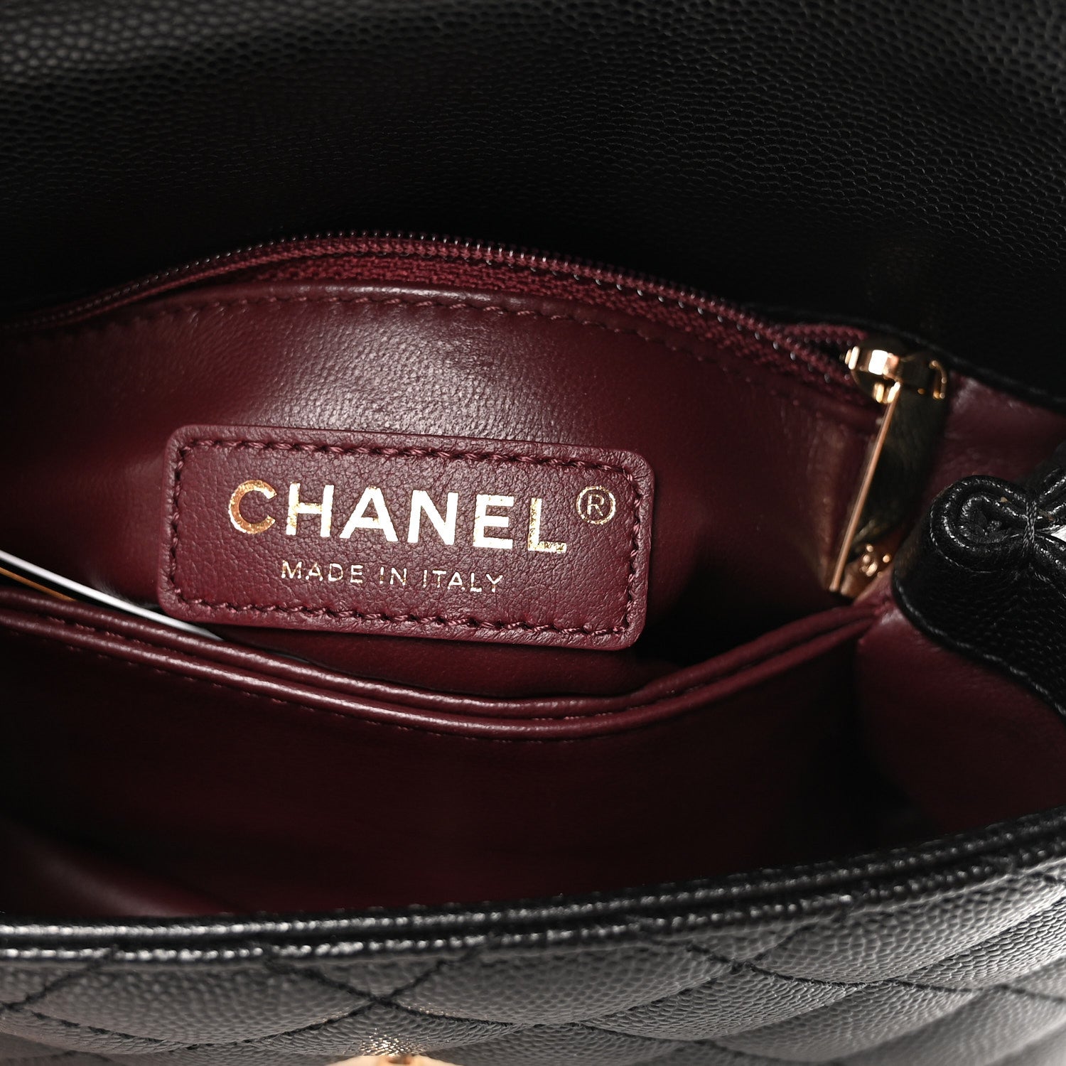 Caviar Quilted Extra Mini Coco Handle Flap Black