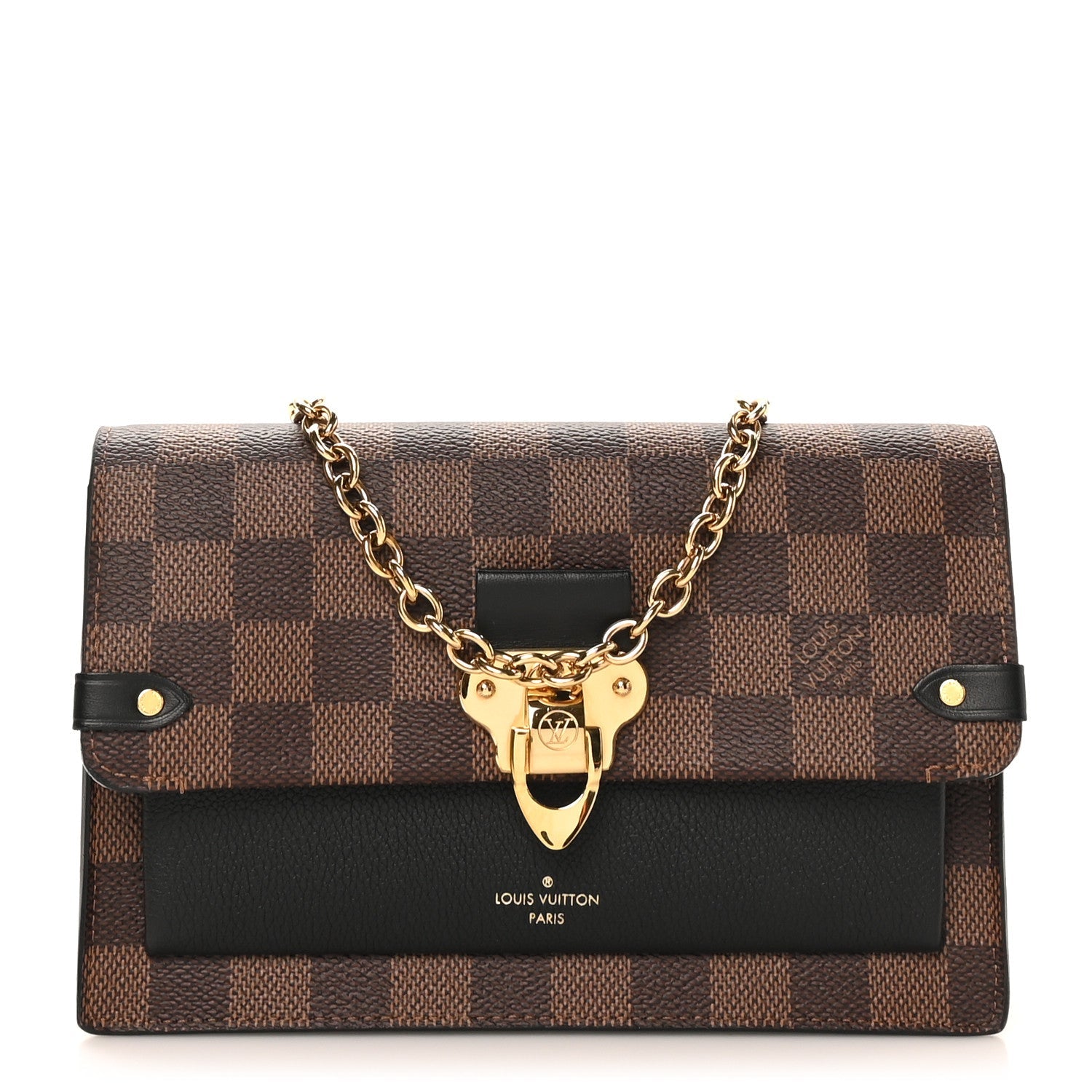 Damier Ebene Vavin Chain Wallet Black