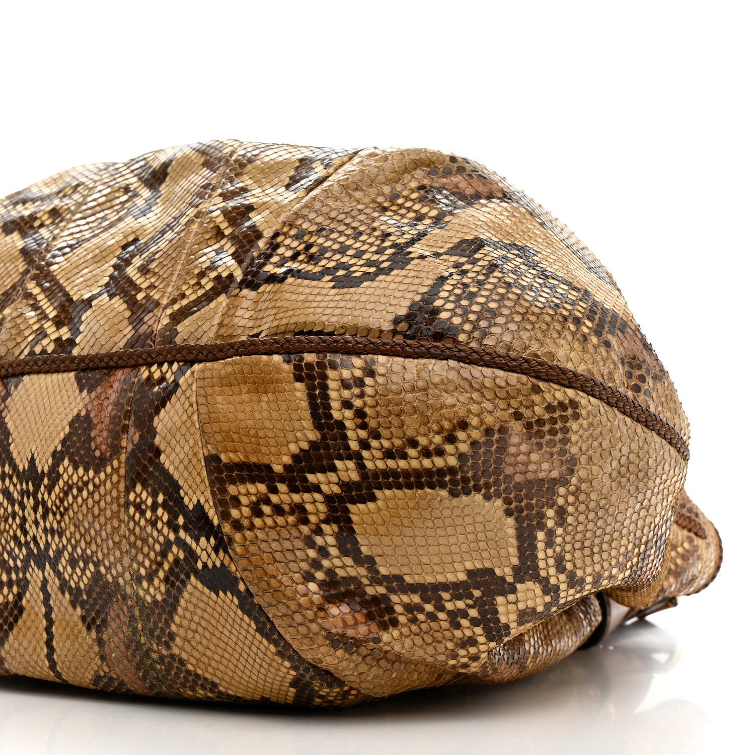 Snakeskin Medium Indy Top Handle Hobo Brown Beige