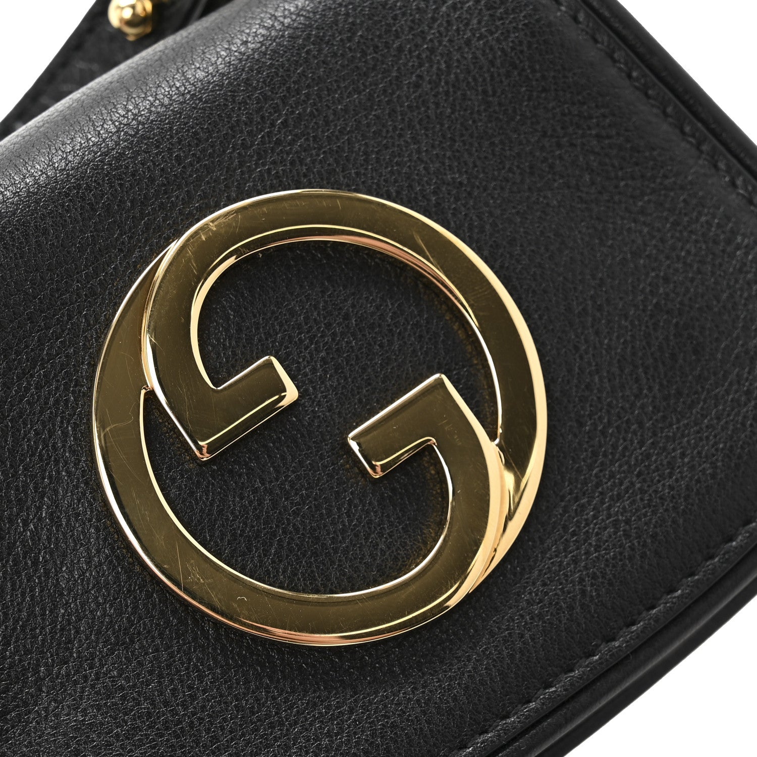 Roxy Calfskin Mini Blondie Card Case Wallet With Strap Black