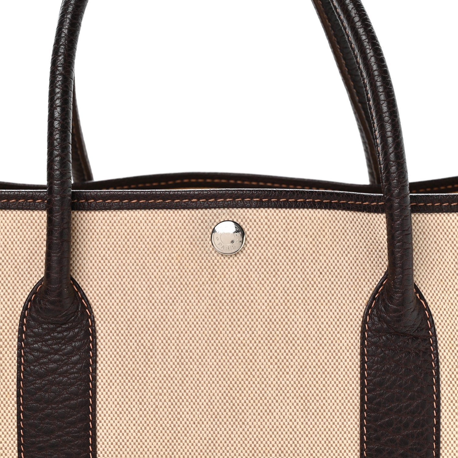 Buffle Skipper Toile Garden Party 36 MM Tote Marron Fonce