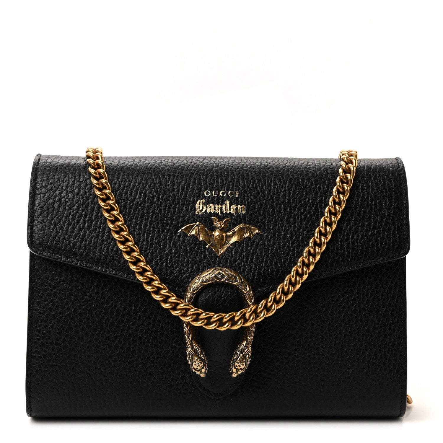 Calfskin Garden Dionysus Chain Wallet Black