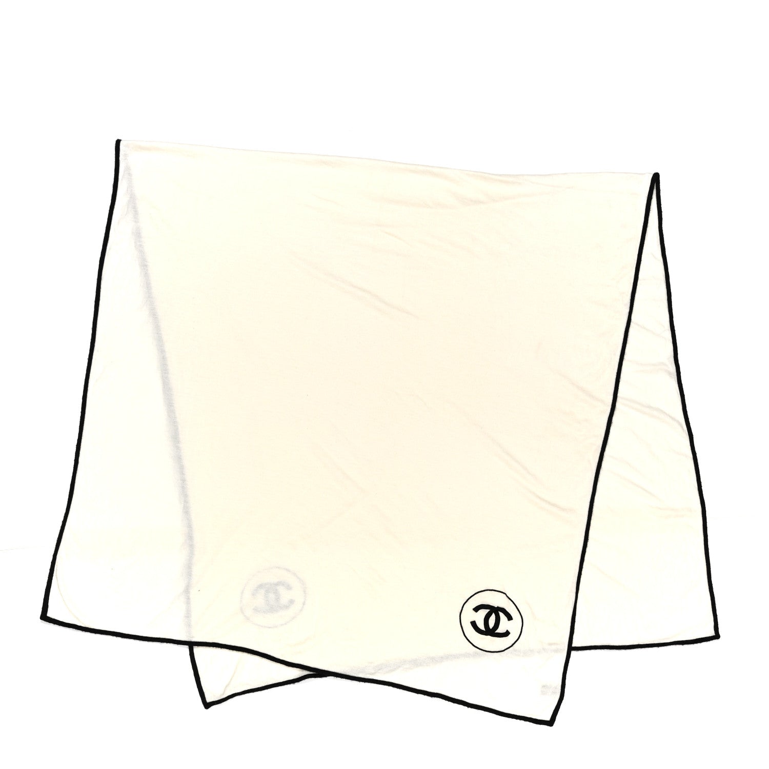 Cashmere Silk CC Stole Ivory Black