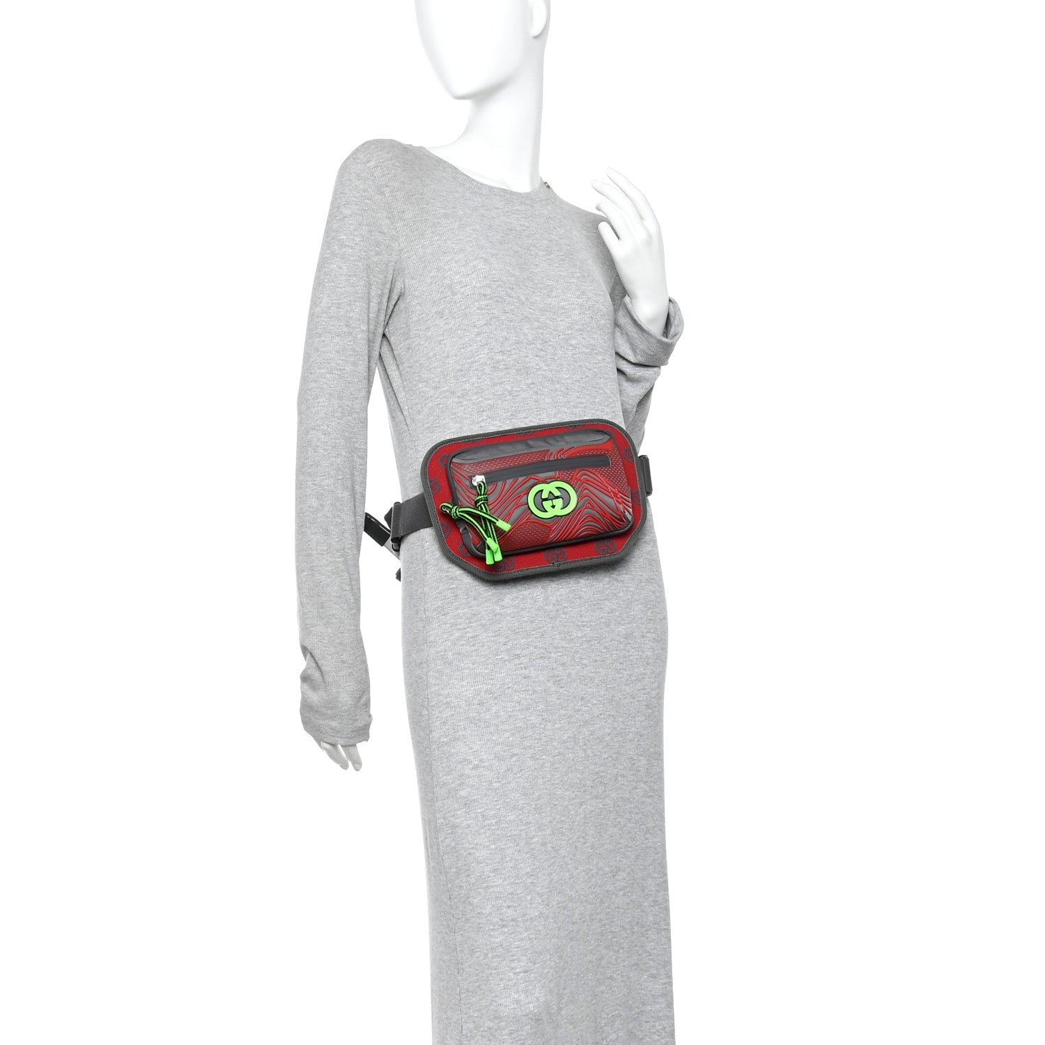 Jersey GG Monogram All Over Sporty Belt Bag Green Grey Multicolor