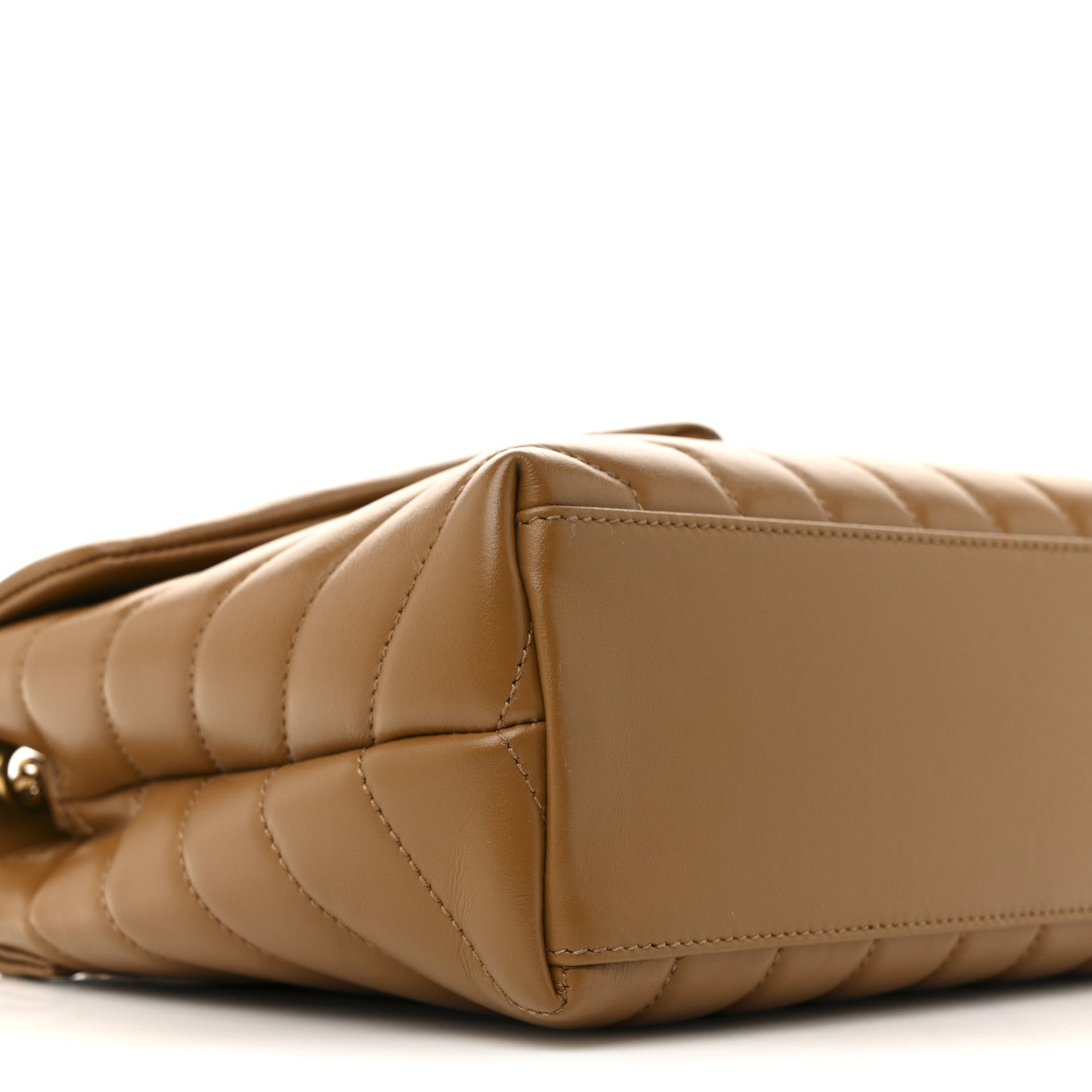 Calfskin Y Quilted Monogram Small Loulou Chain Satchel Dark Natural