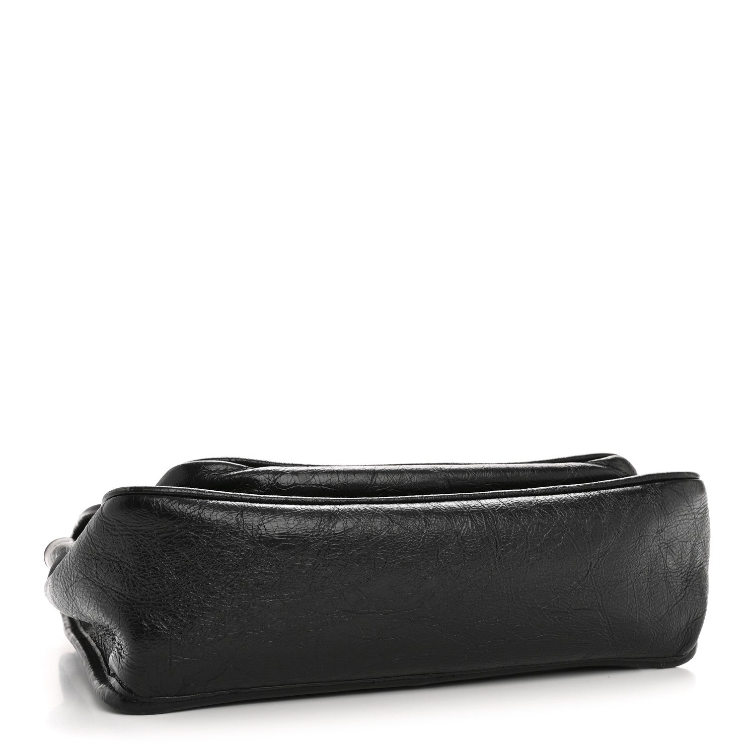 Crinkled Calfskin Matelasse Monogram Medium Niki Chain Satchel Black