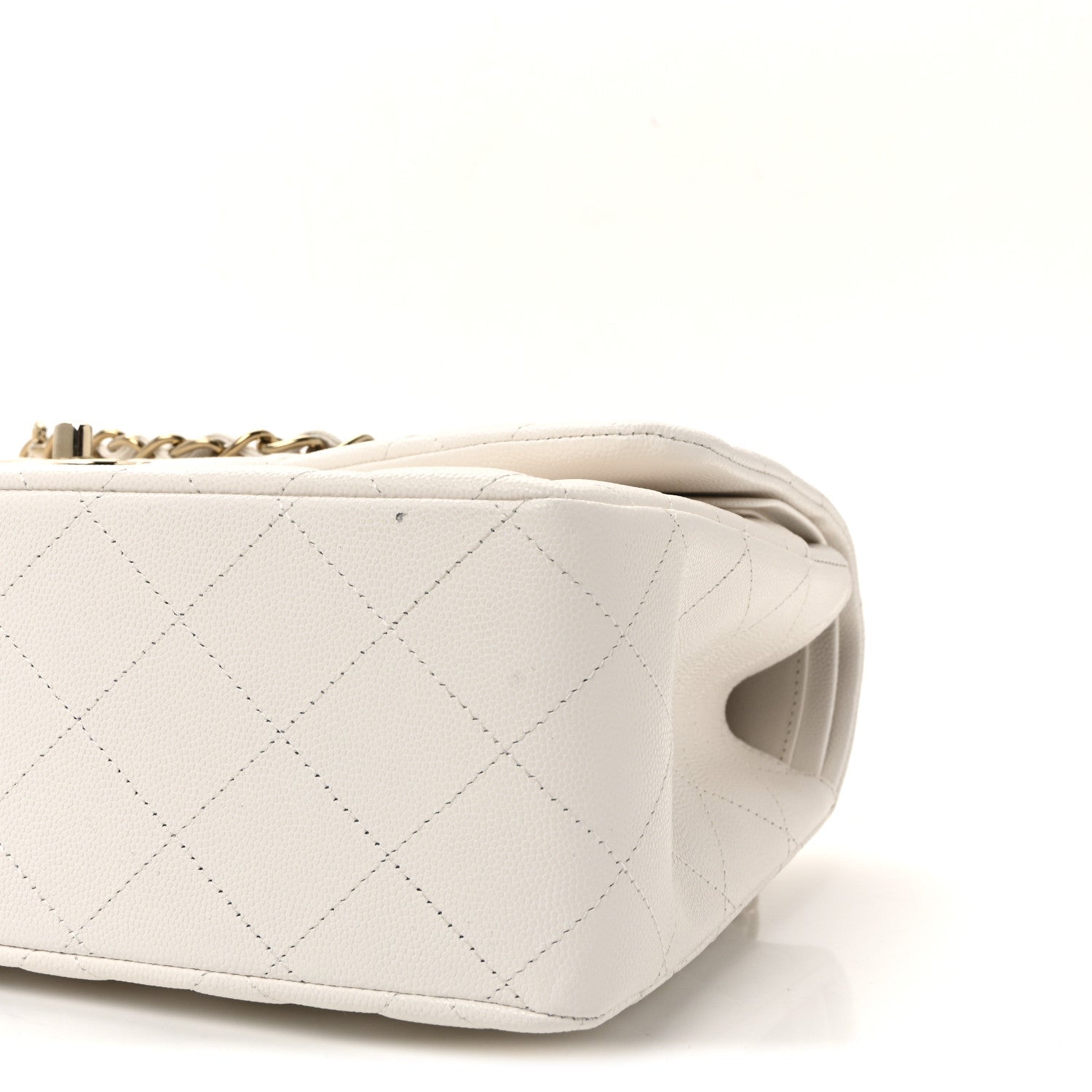 Caviar Quilted Jumbo Double Flap White
