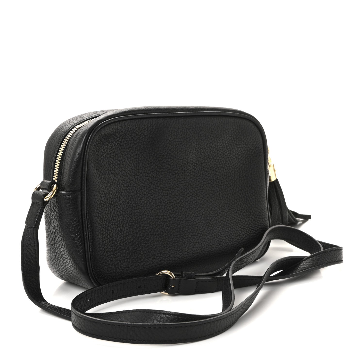 Pebbled Calfskin Small Soho Disco Bag Black