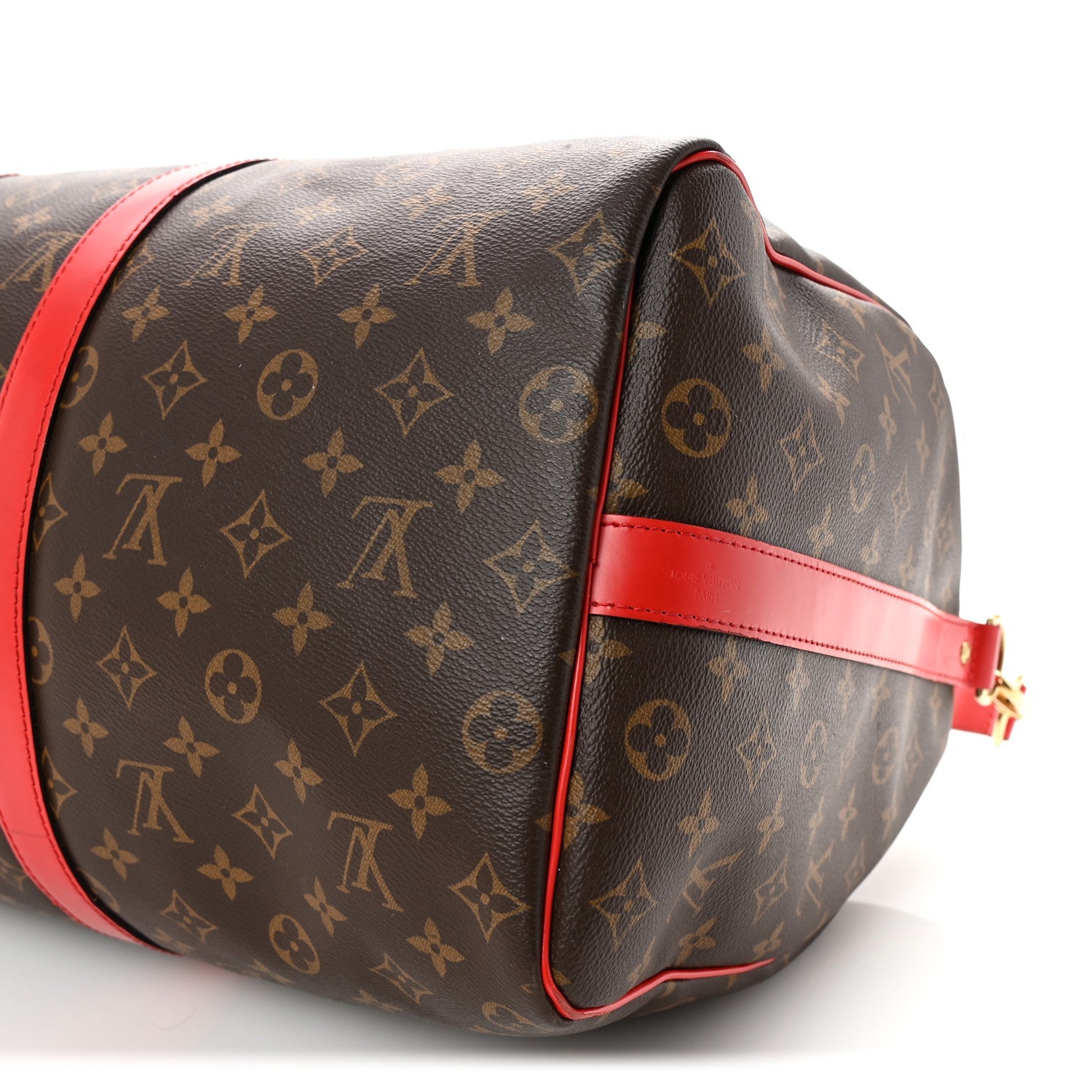 Calfskin Monogram Keepall Bandouliere 50 Coquelicot