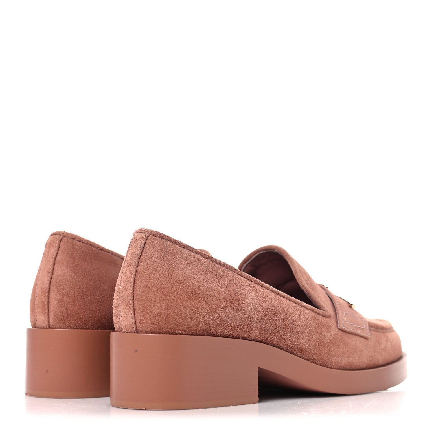 Suede Metal CC Mocassin Loafers 38 Pink