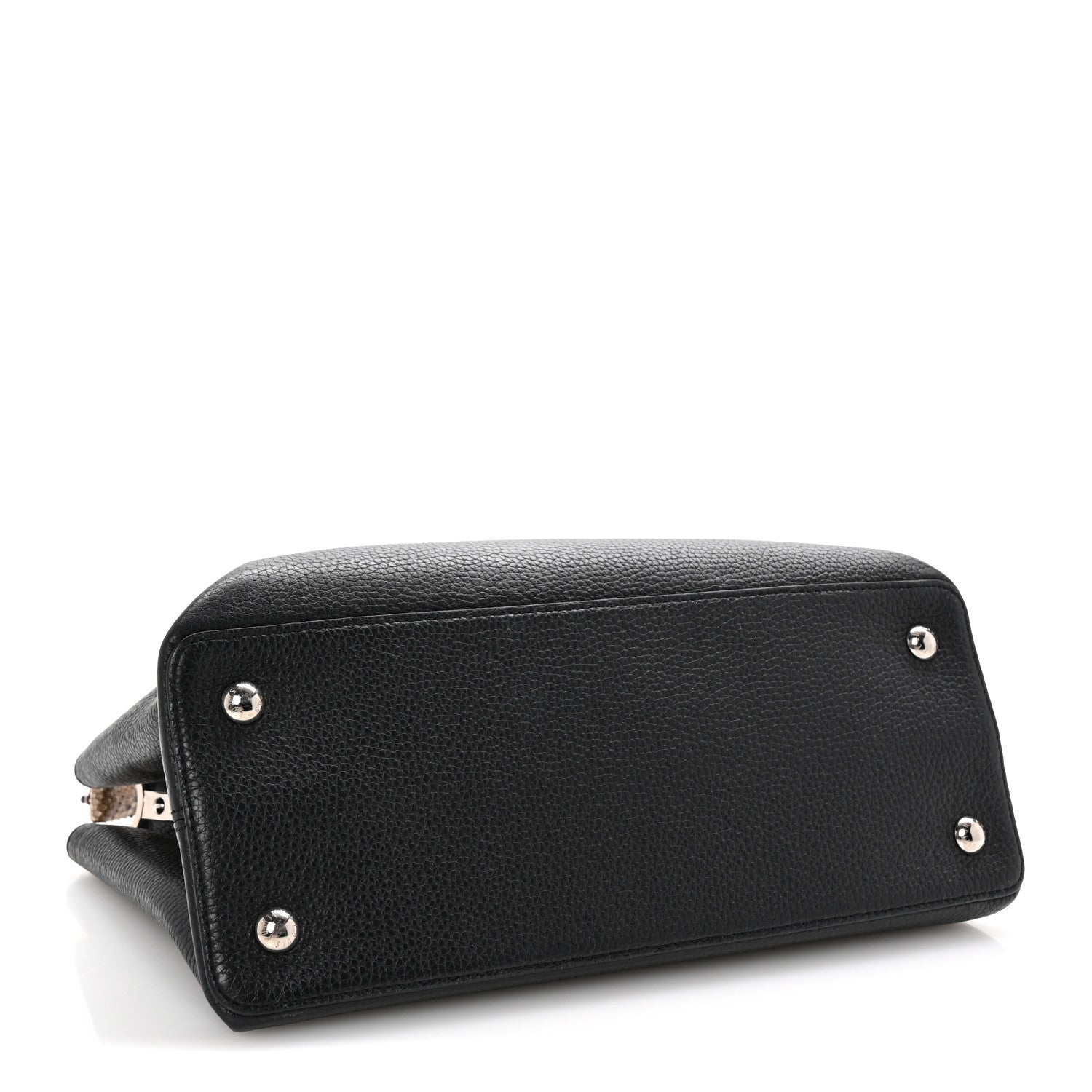 Taurillon Snakeskin Capucines MM Black