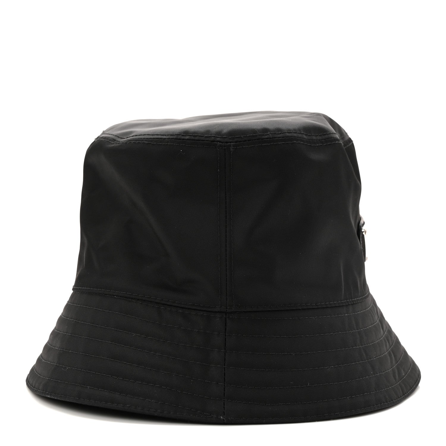 Re-Nylon Metal Triangle Logo Womens Bucket Hat M Black