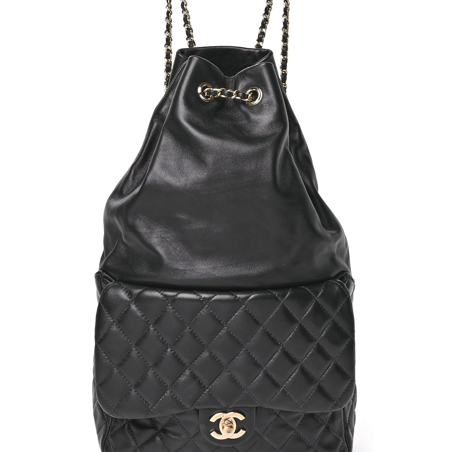 Lambskin Quilted Large In Seoul Backpack Black