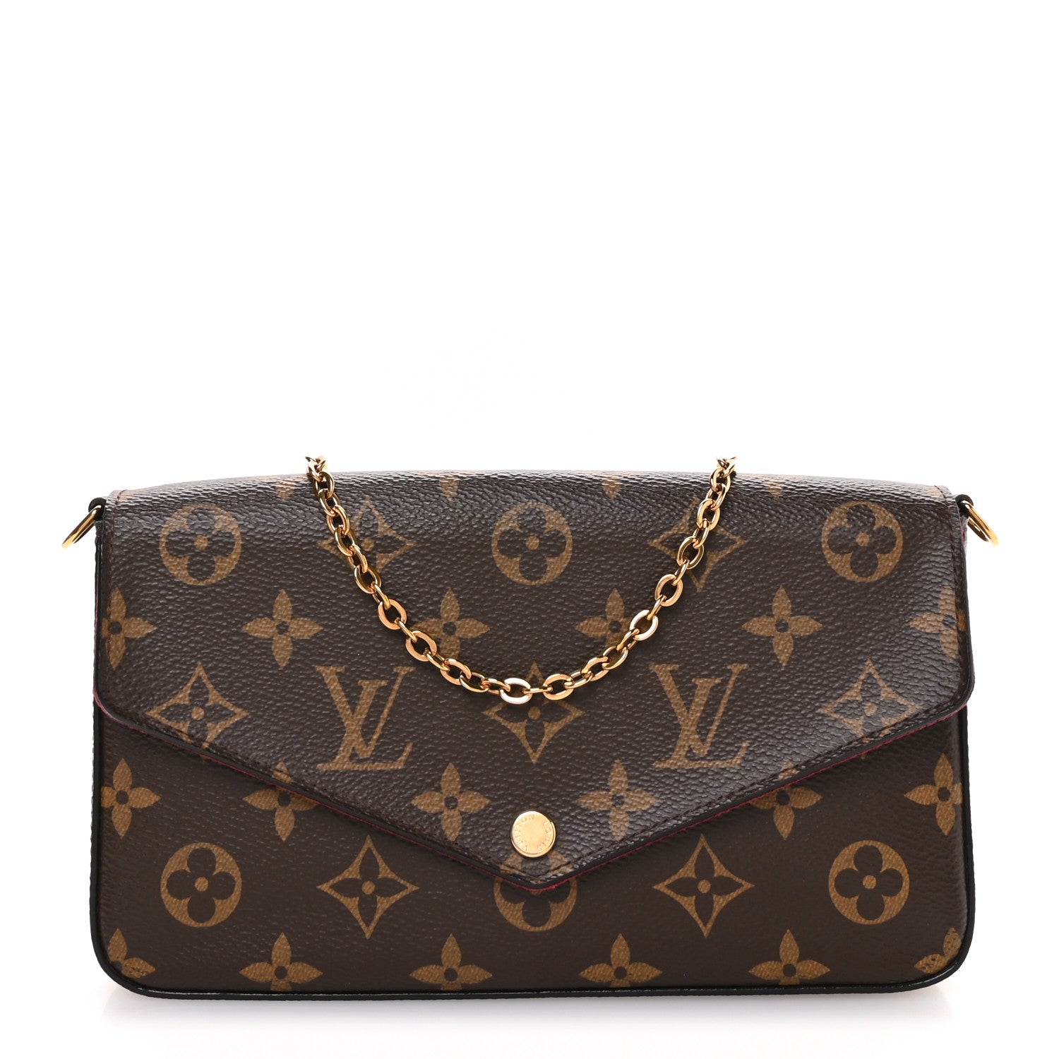 Monogram Pochette Felicie Chain Wallet Fuchsia