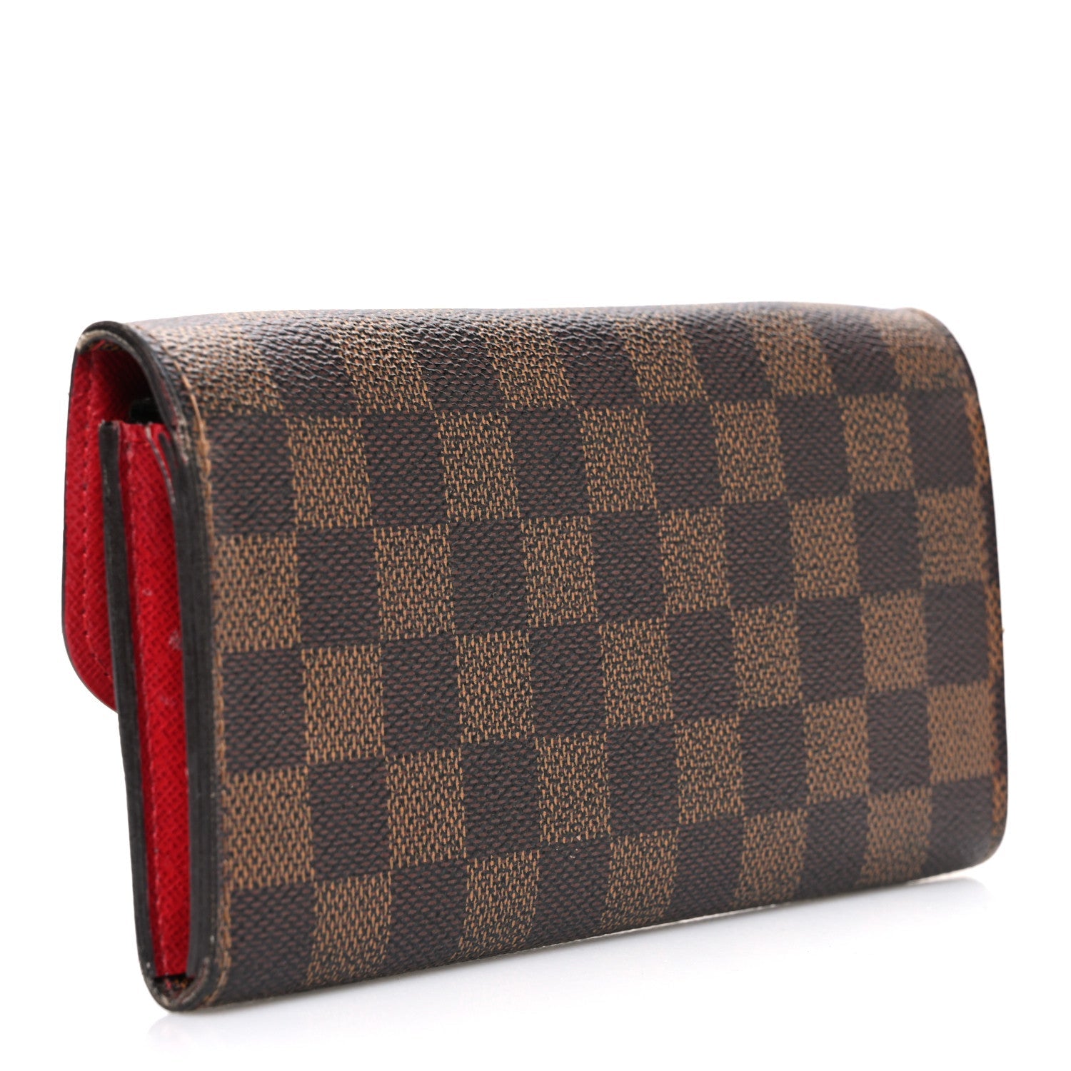 Damier Ebene Emilie Wallet Red