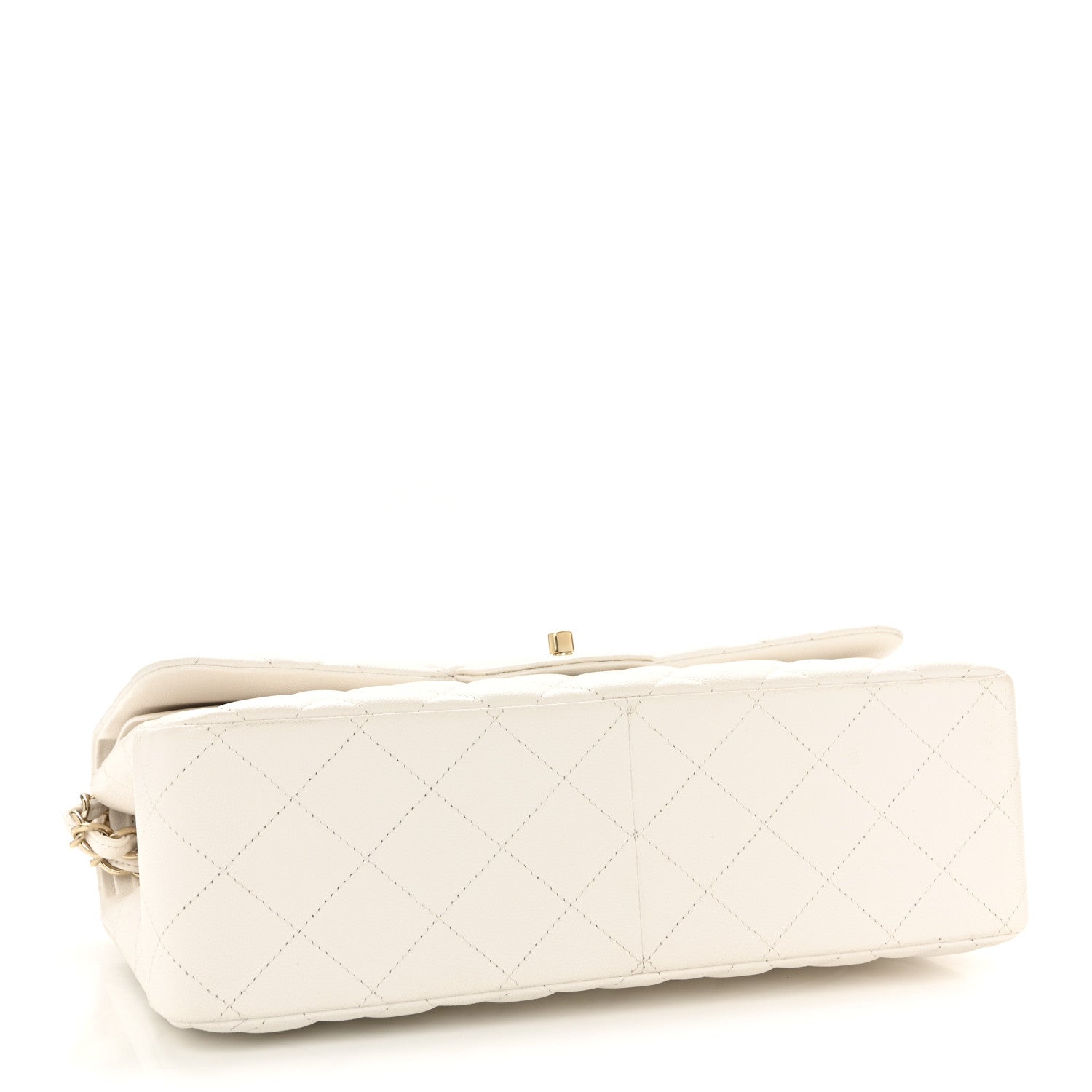 Caviar Quilted Jumbo Double Flap White
