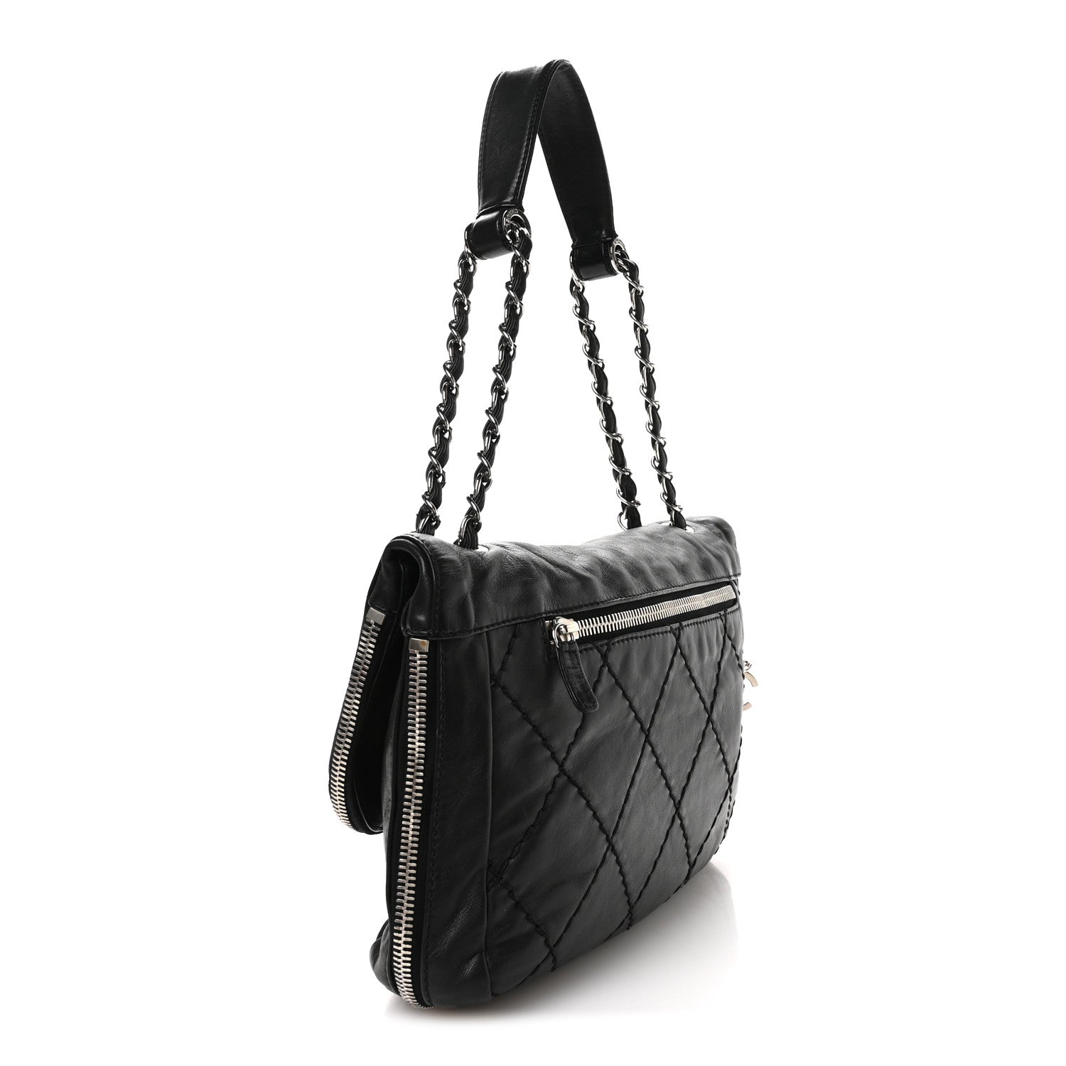 Calfskin Expandable Flap Black