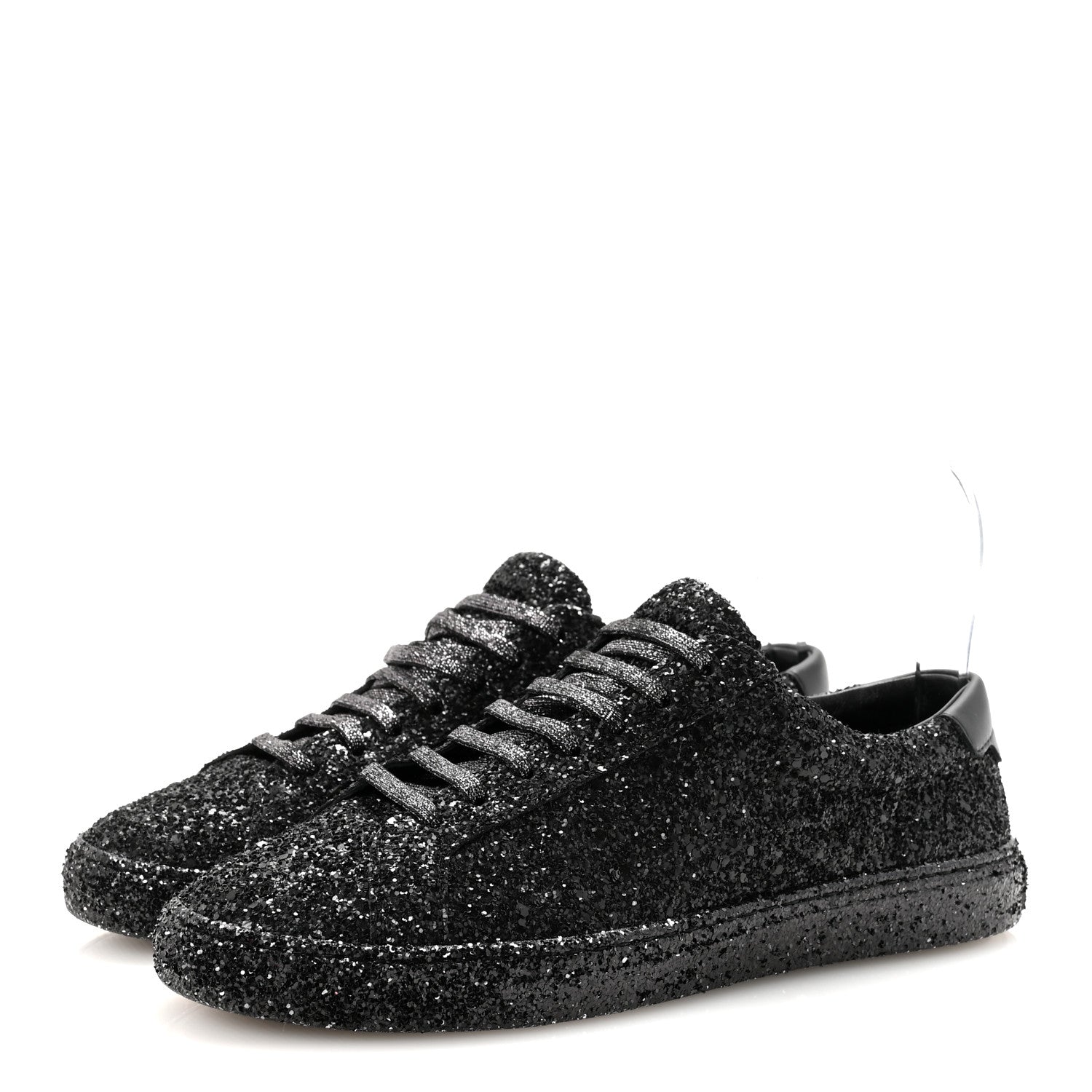 Calfskin Crystal Glitter Andy Sneakers 38.5 Black