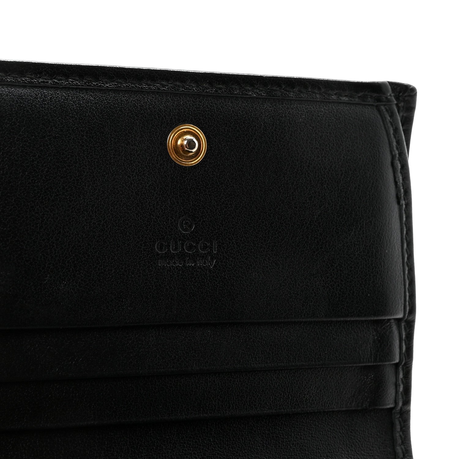 Calfskin Matelasse GG Marmont Card Case Wallet Black