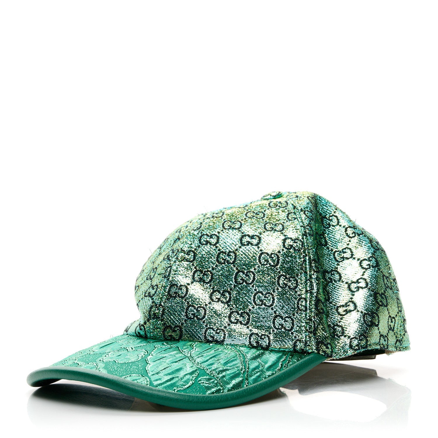 Silk Blend Jacquard Monogram Santa Barbara Baseball Hat S Green Black Radiant