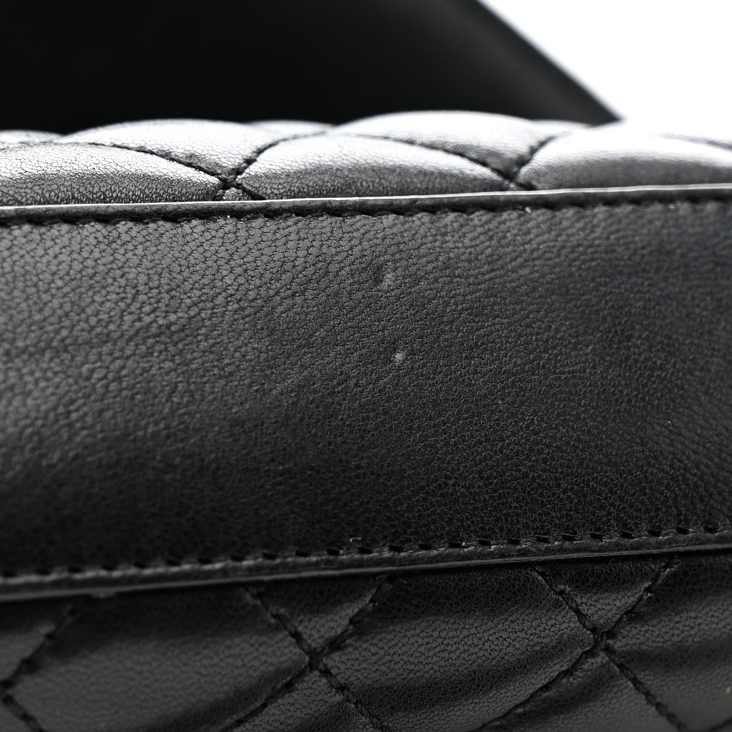Lambskin Mixed Matelasse Triquilt Small Monogram Satchel Black