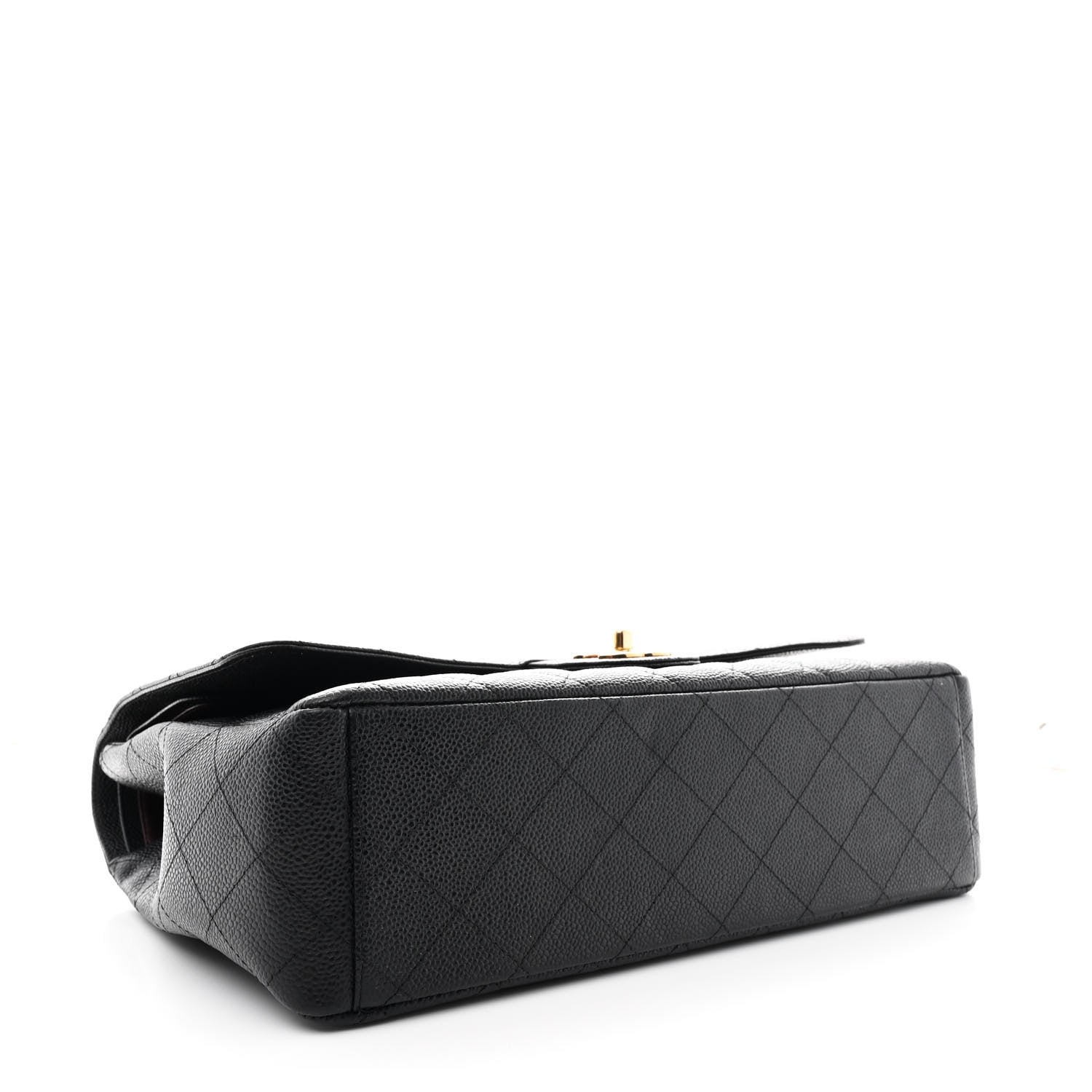 Caviar Quilted Maxi Double Flap Black