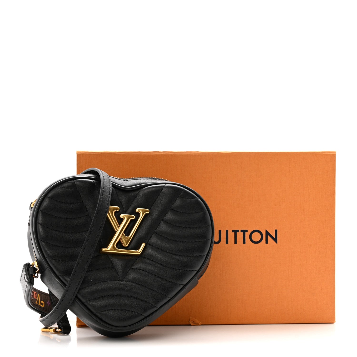 Calfskin New Wave Heart Bag Black