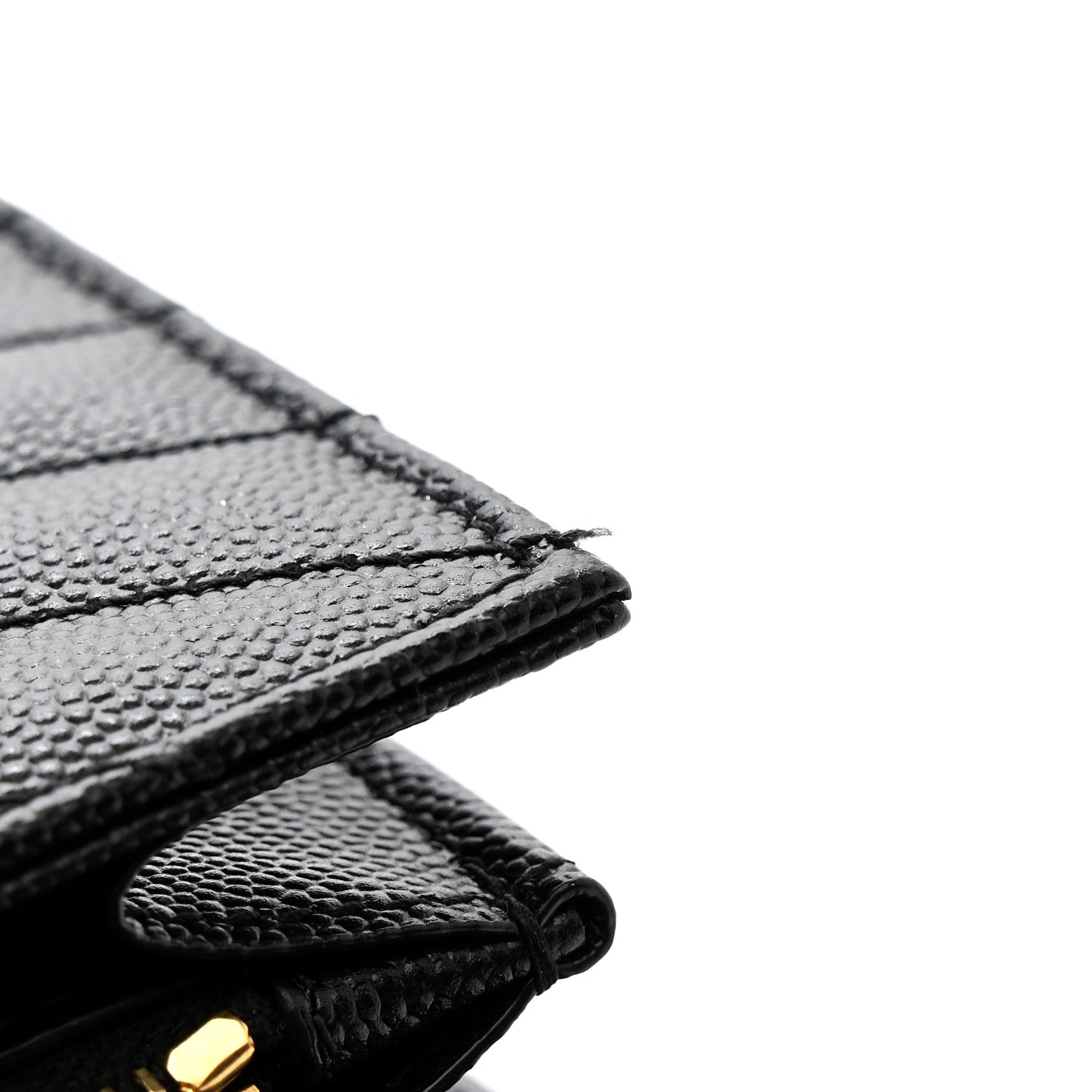 Grain De Poudre Matelasse Chevron Monogram Chain Wallet Black