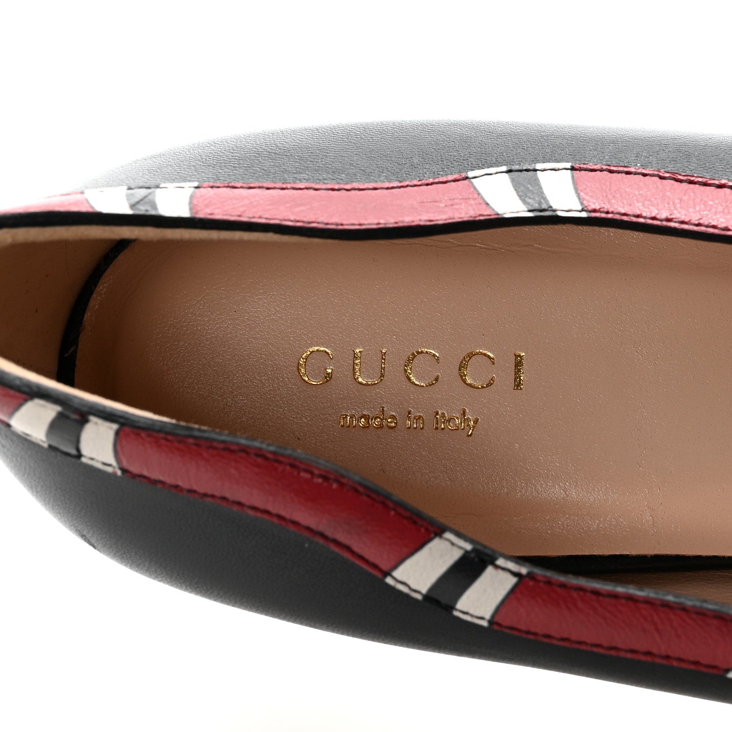 Malaga Kid Snake Ballet Flats 39 Black Hibiscus Red