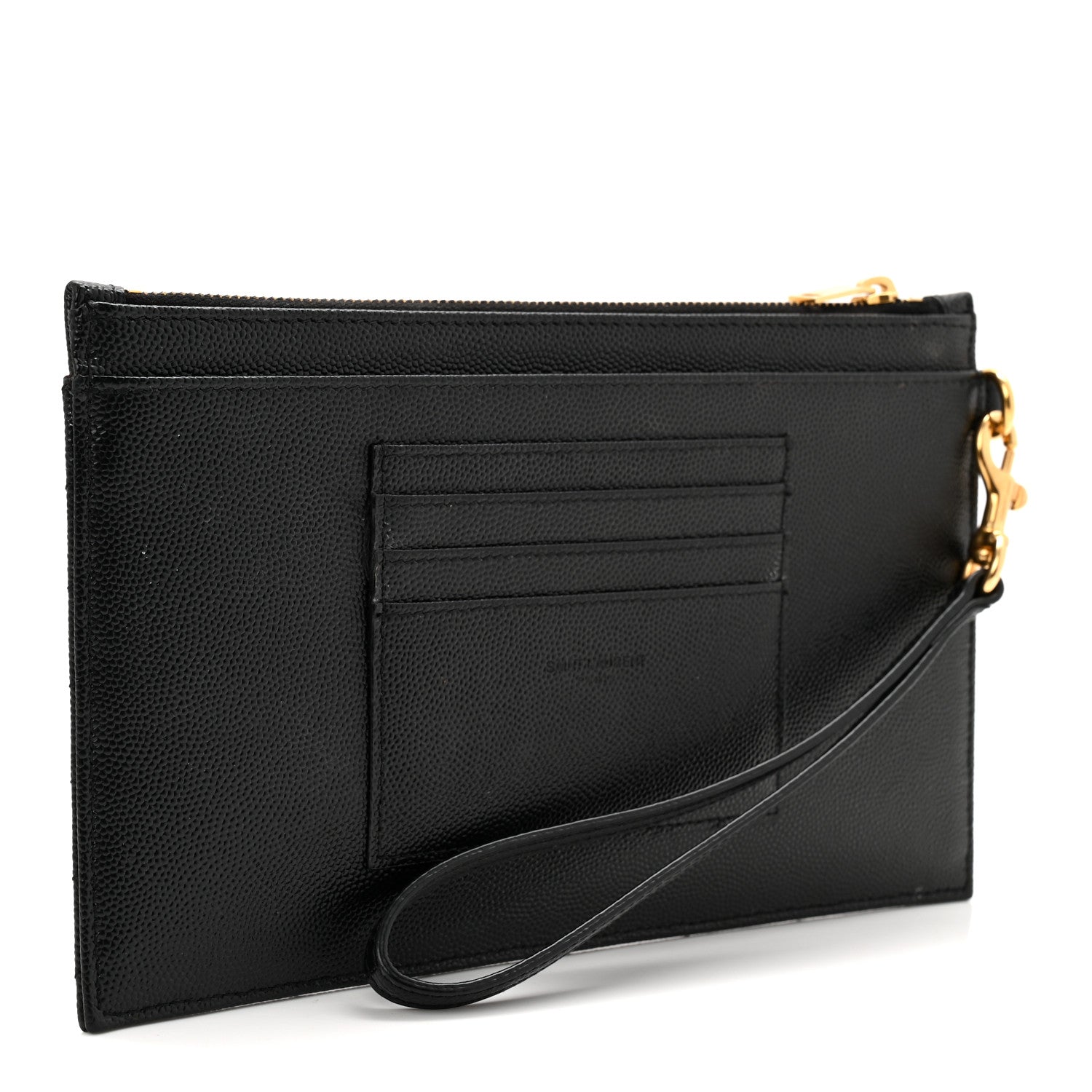 Grain De Poudre Chevron Monogram Large Bill Pouch Black