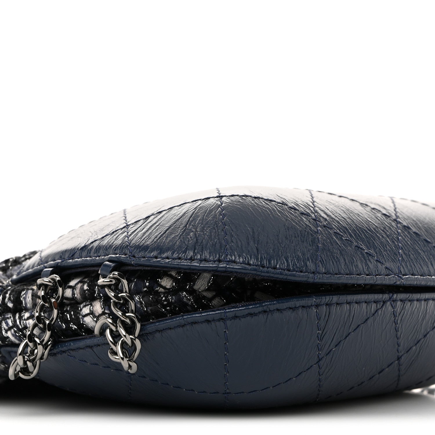 Tweed Calfskin Quilted Small Gabrielle Bucket Blue Multicolor