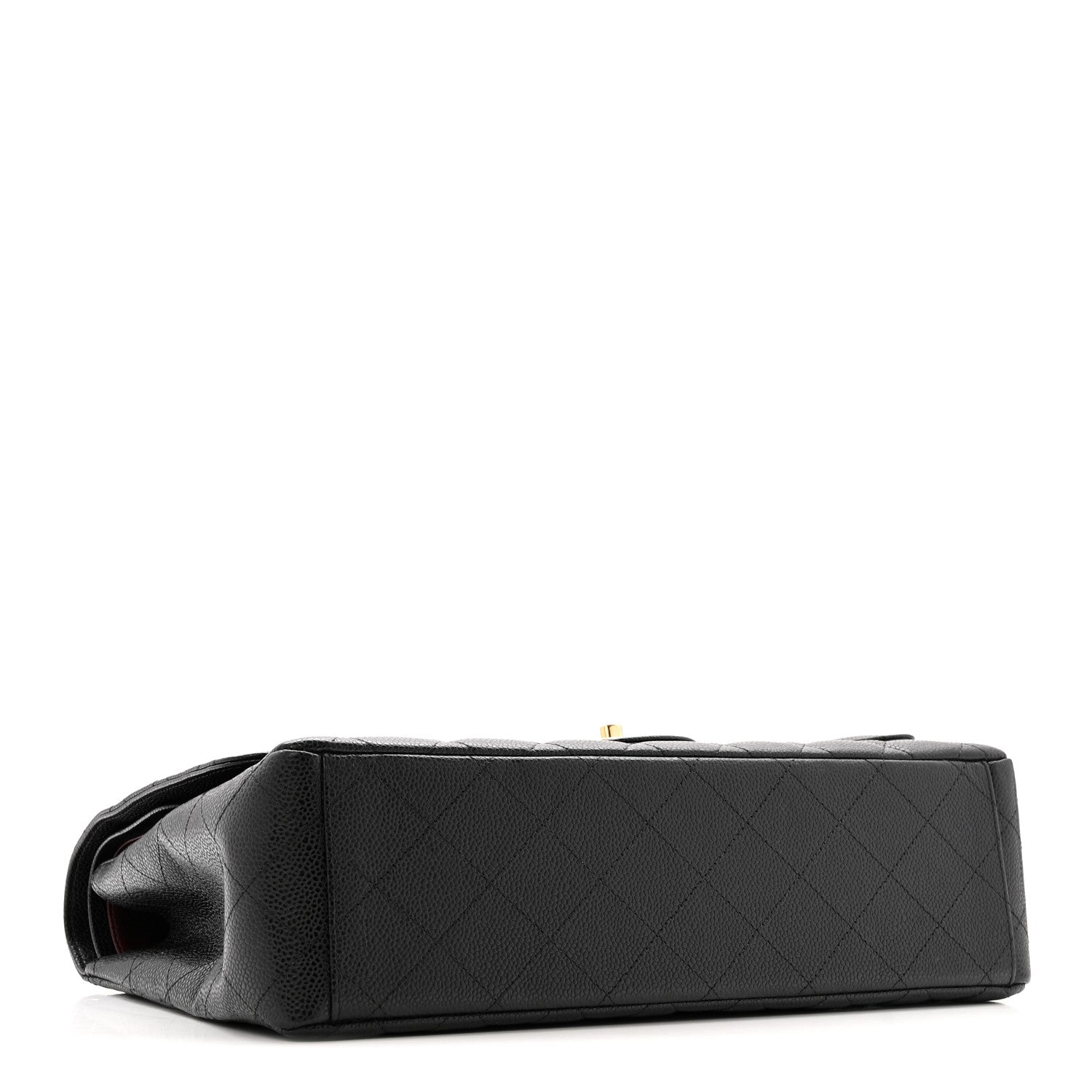 Caviar Quilted Maxi Double Flap  Black