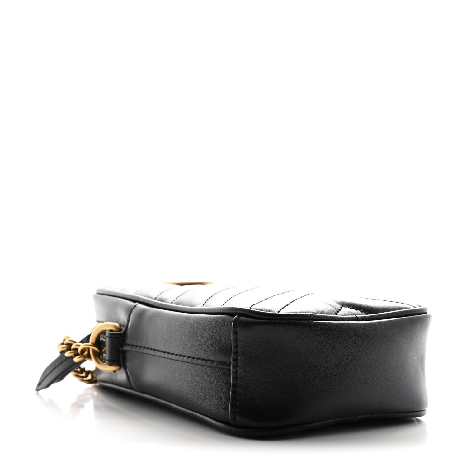 Calfskin Matelasse Mini GG Marmont Crossbody Bag Black