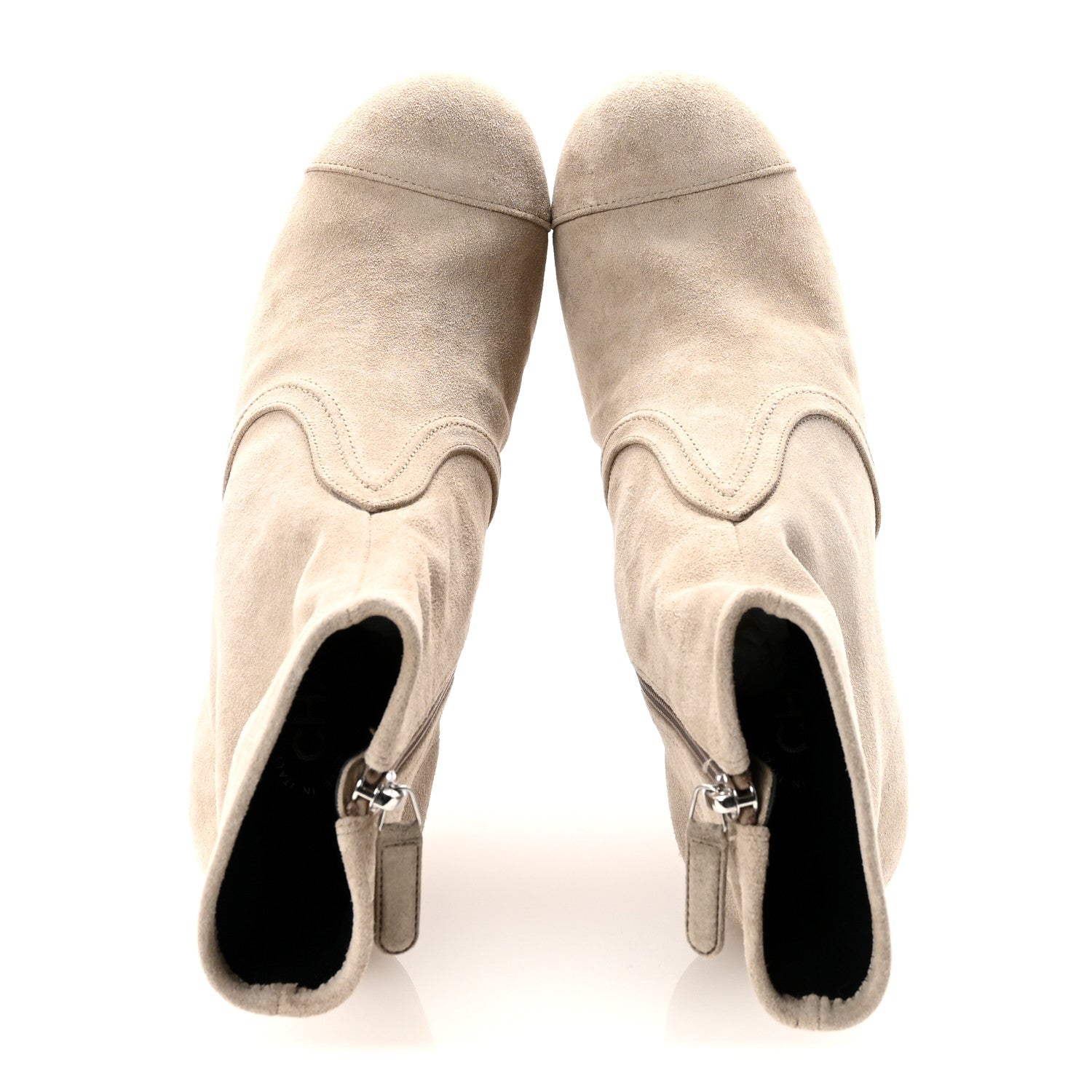 Suede Calfskin Platform Short Boots 40 Beige