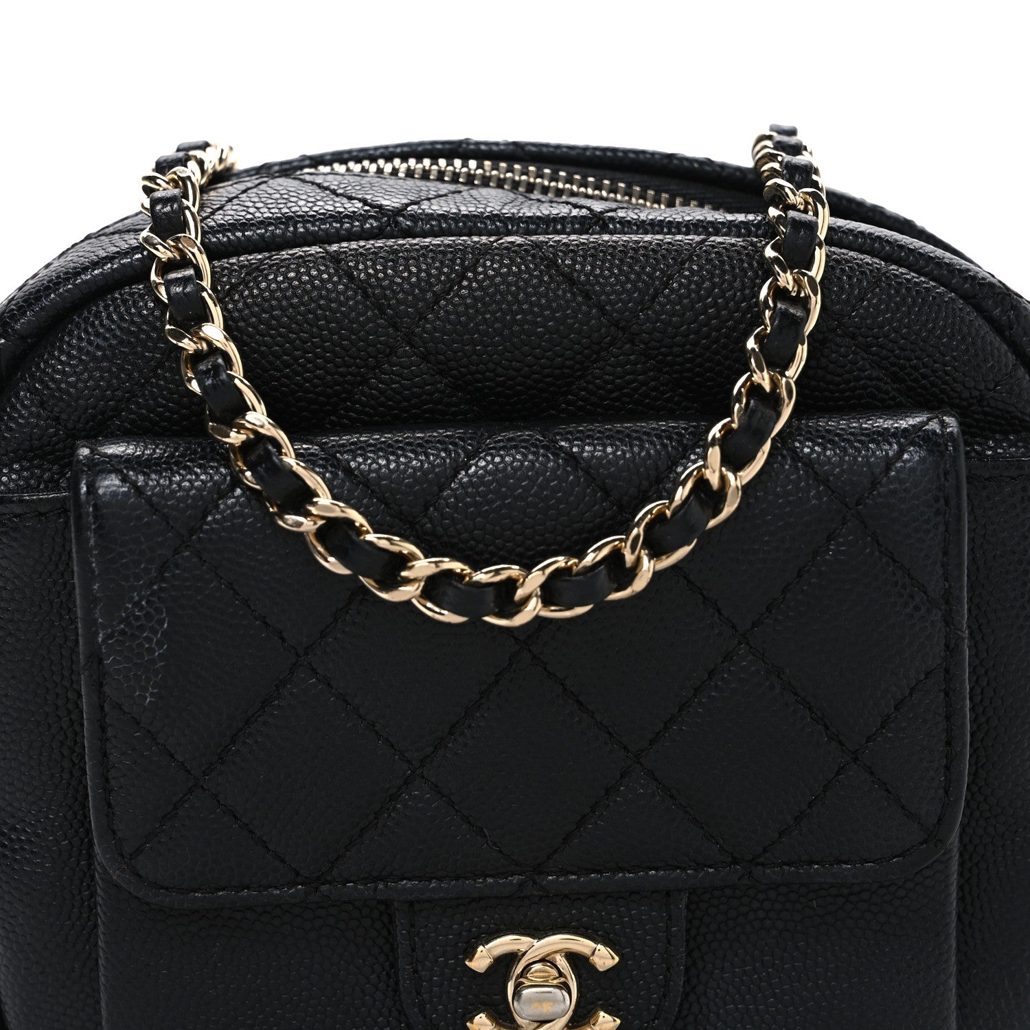 Caviar Quilted CC Day Camera Case Black