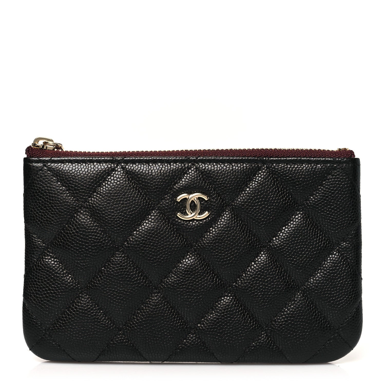 Caviar Quilted Small Cosmetic Case Black