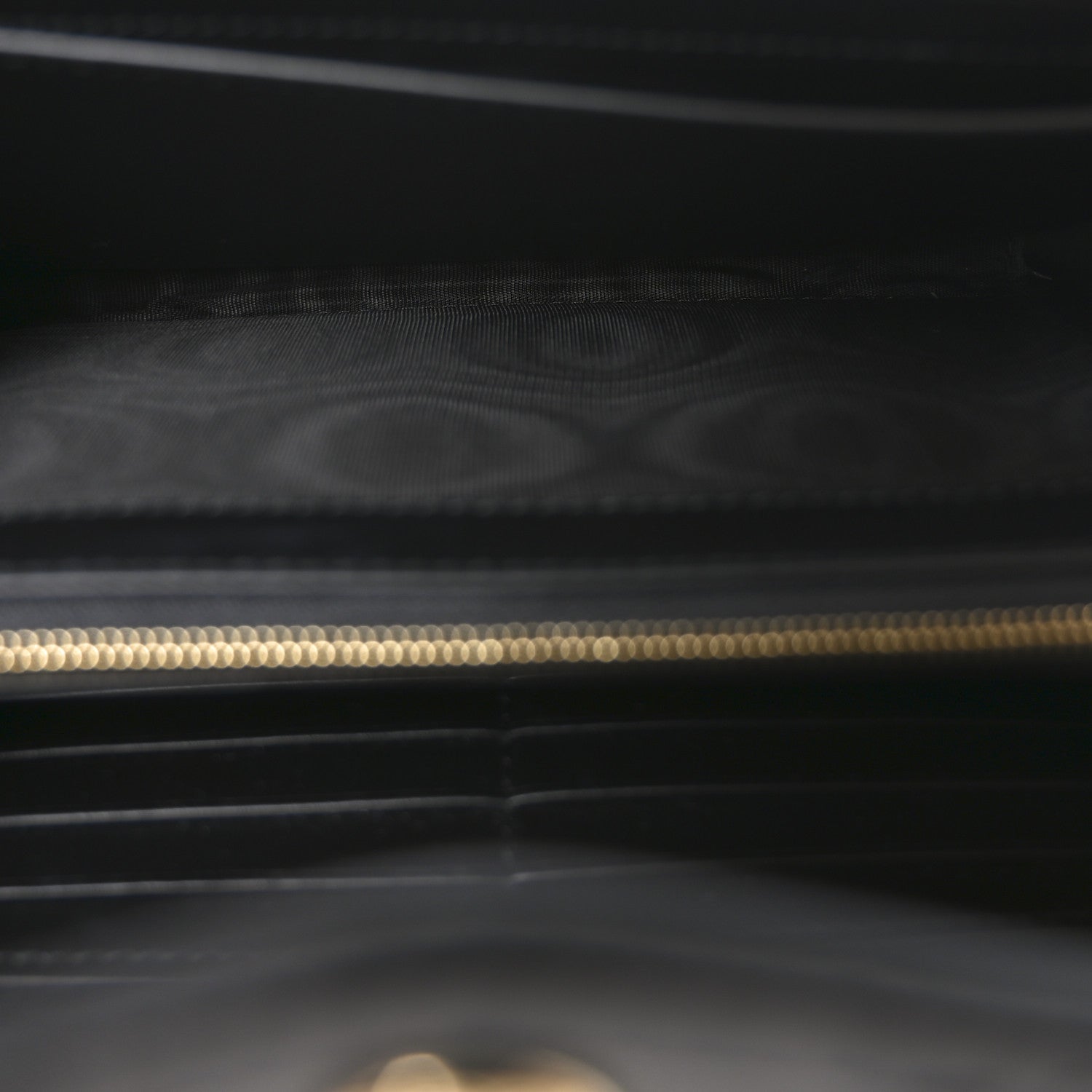 Calfskin GG Debossed Chain Wallet Black