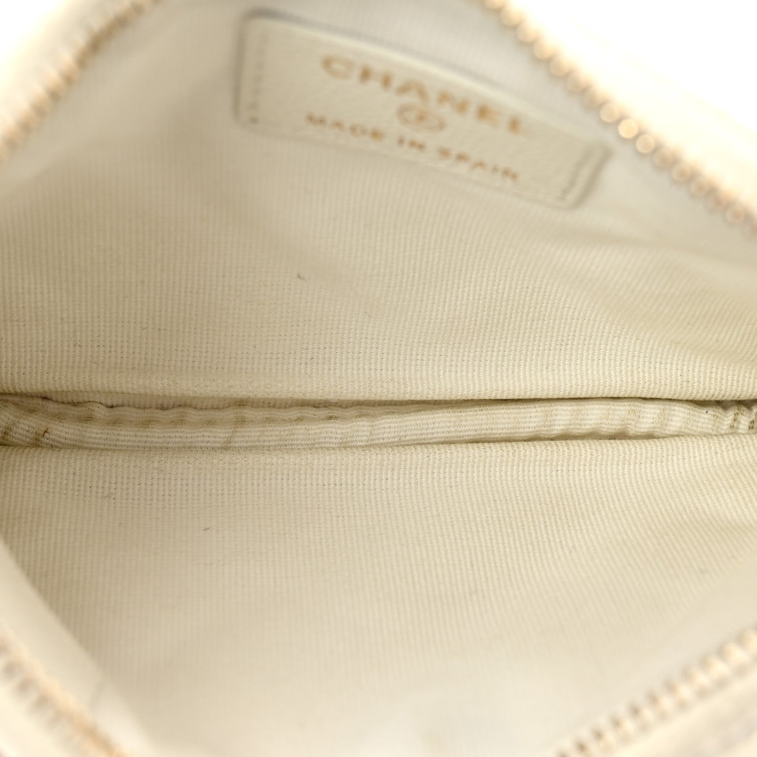 Caviar Quilted Small Pouch White