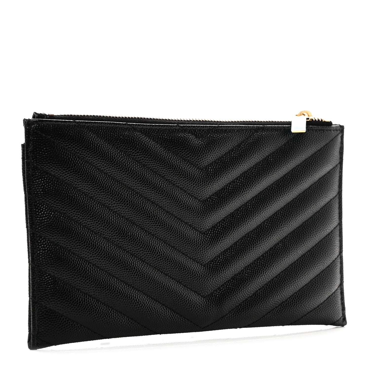 Grain De Poudre Chevron Monogram Bill Pouch Black