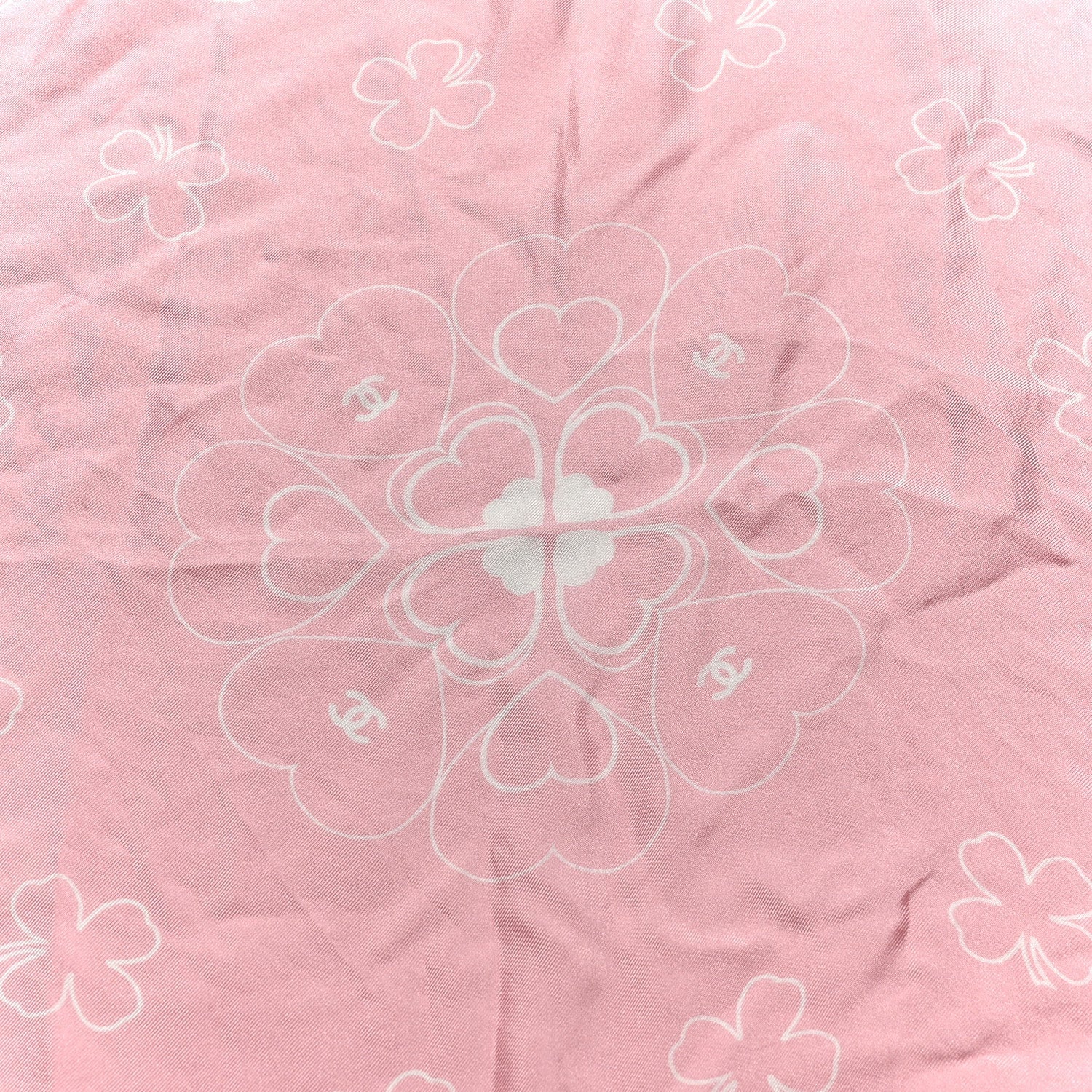Silk CC Clover Scarf Pink