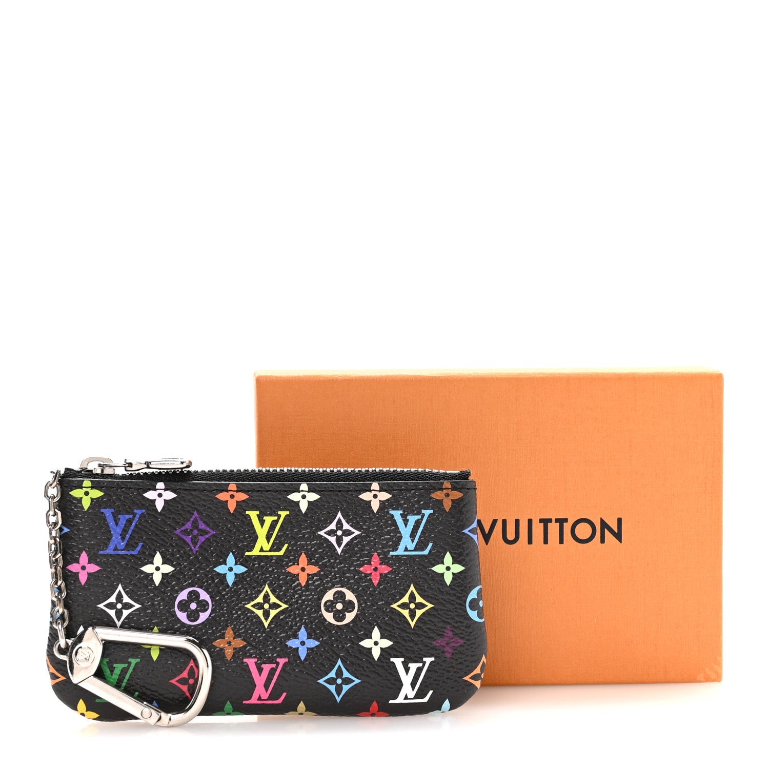 LV X TM Monogram Multicolor Key Pouch Black