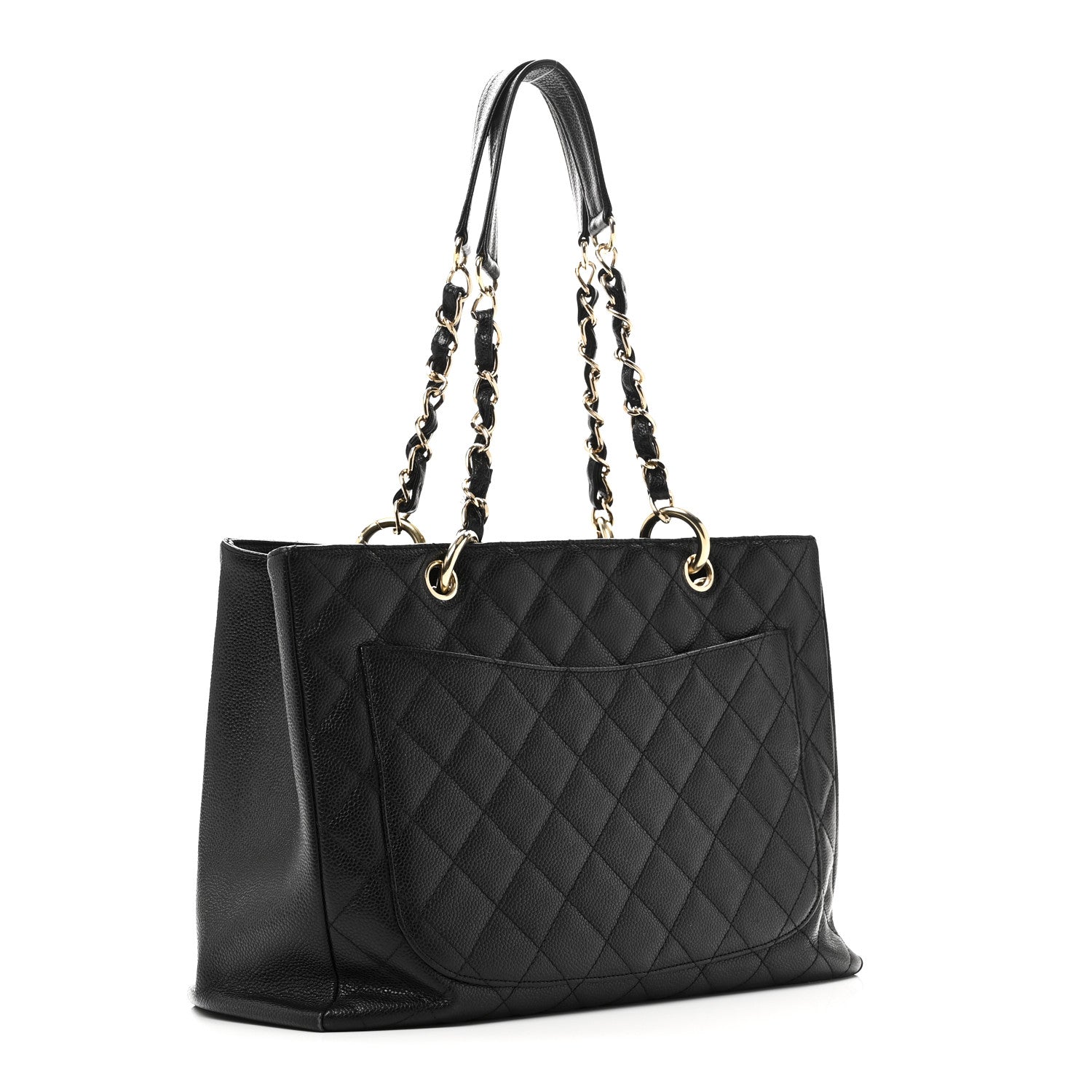 Caviar Quilted Grand Shopping Tote GST Black