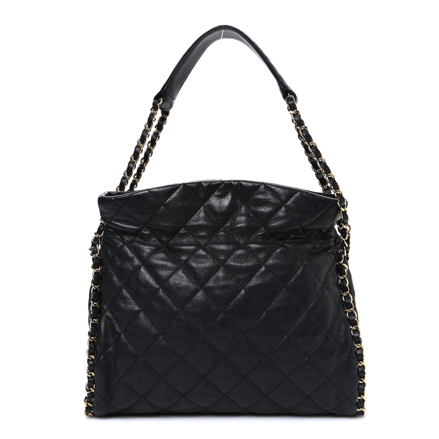 Calfskin Quilted Medium Chain Me Hobo Black