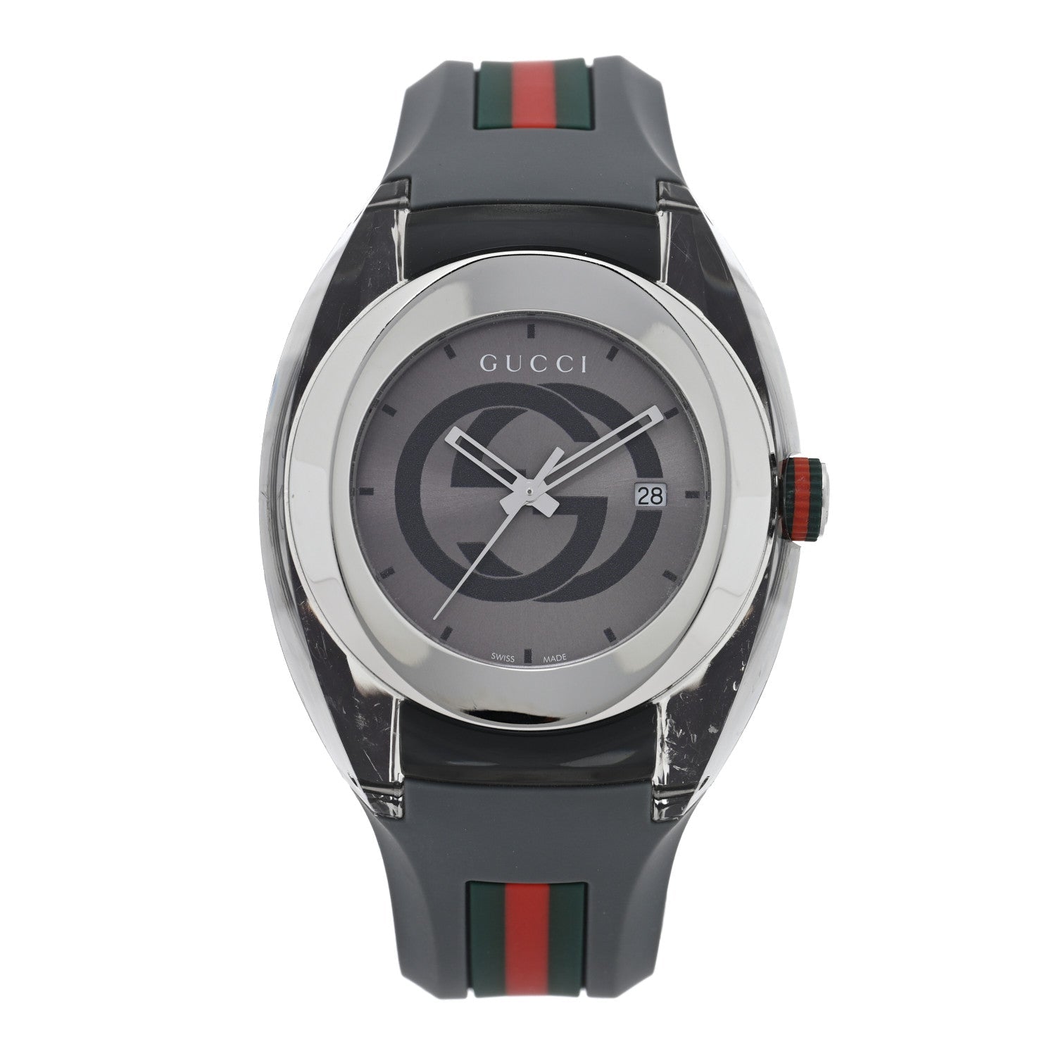 Stainless Steel Rubber 46mm Sync Web Quartz Watch Grey