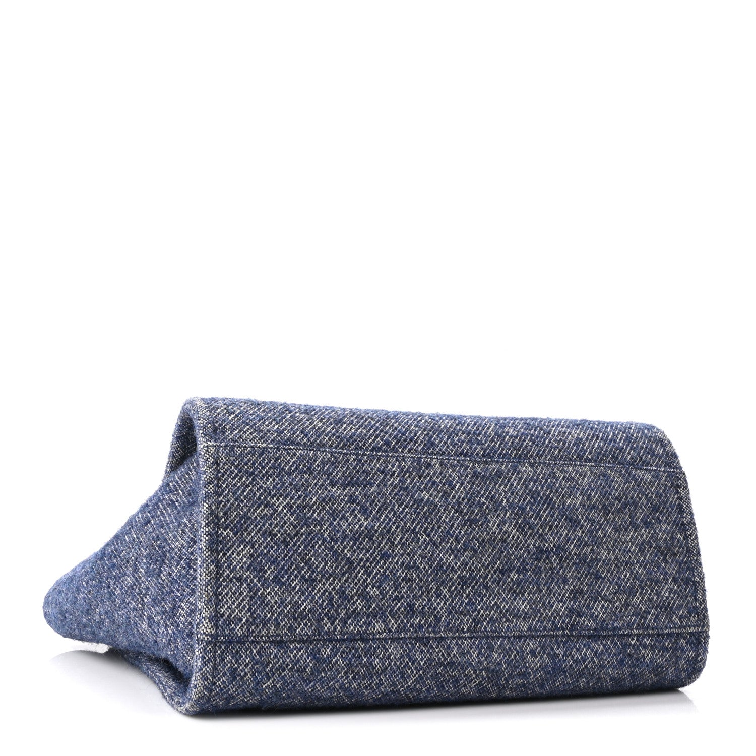Mixed Fibers Calfskin Medium Deauville Tote Blue