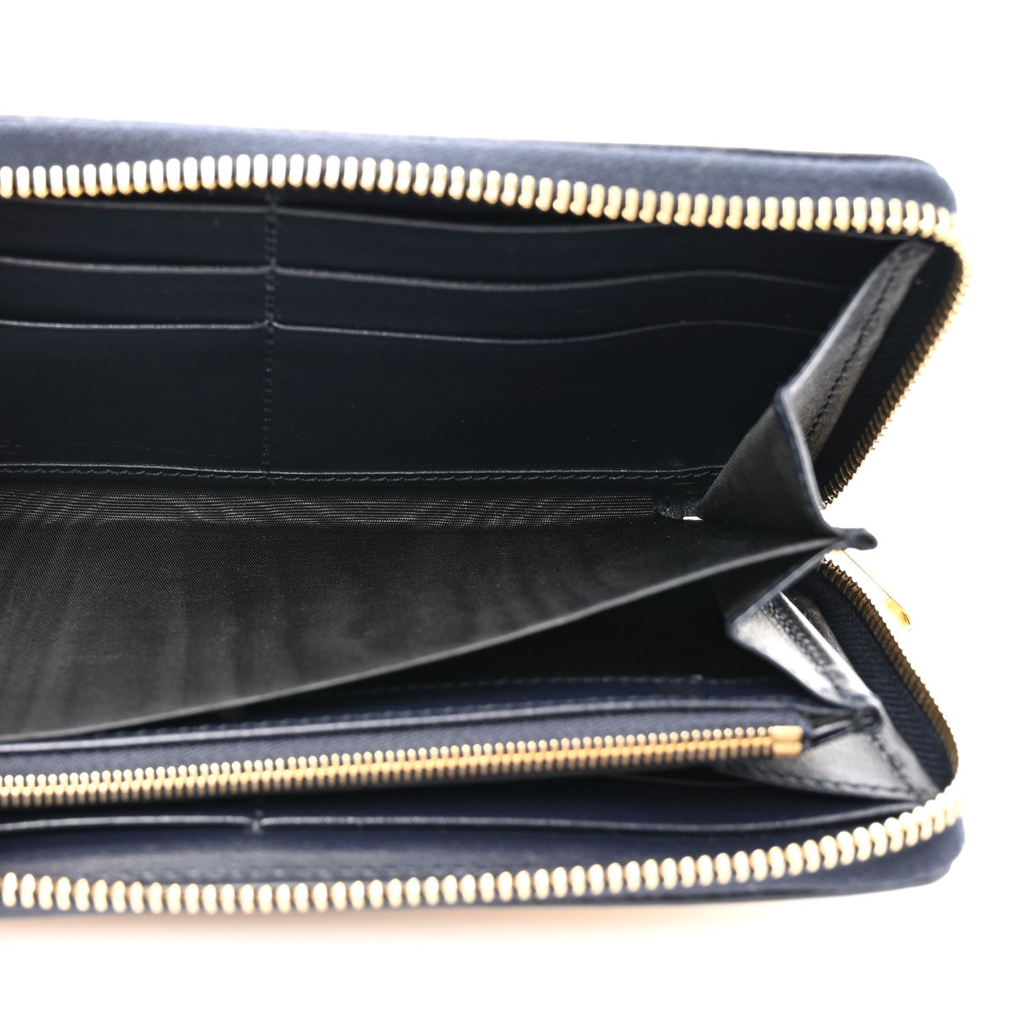 Canvas Azalea Calfskin Horsebit 1955 Zip Around Wallet Beige Blue