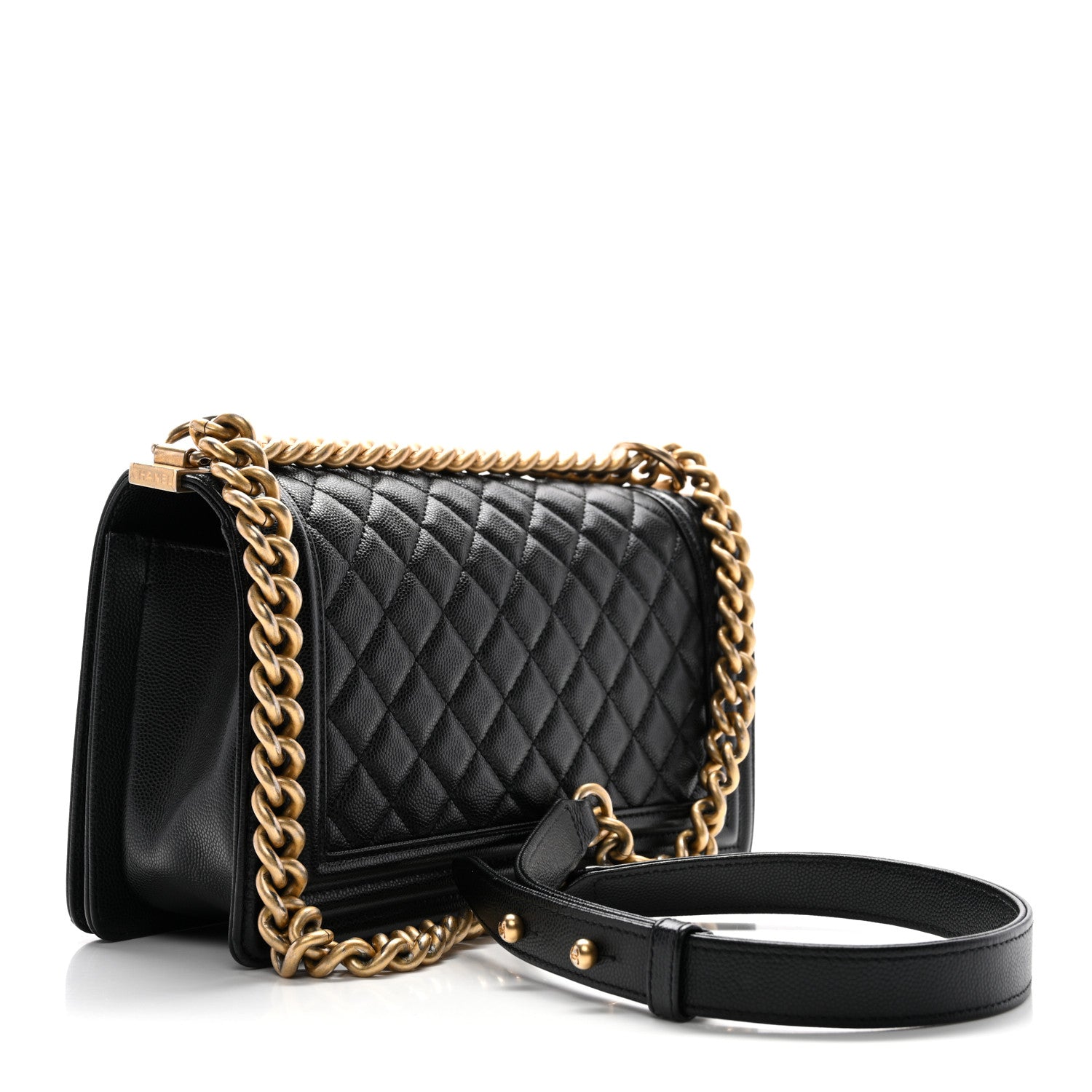 Caviar Quilted Medium Boy Flap Black